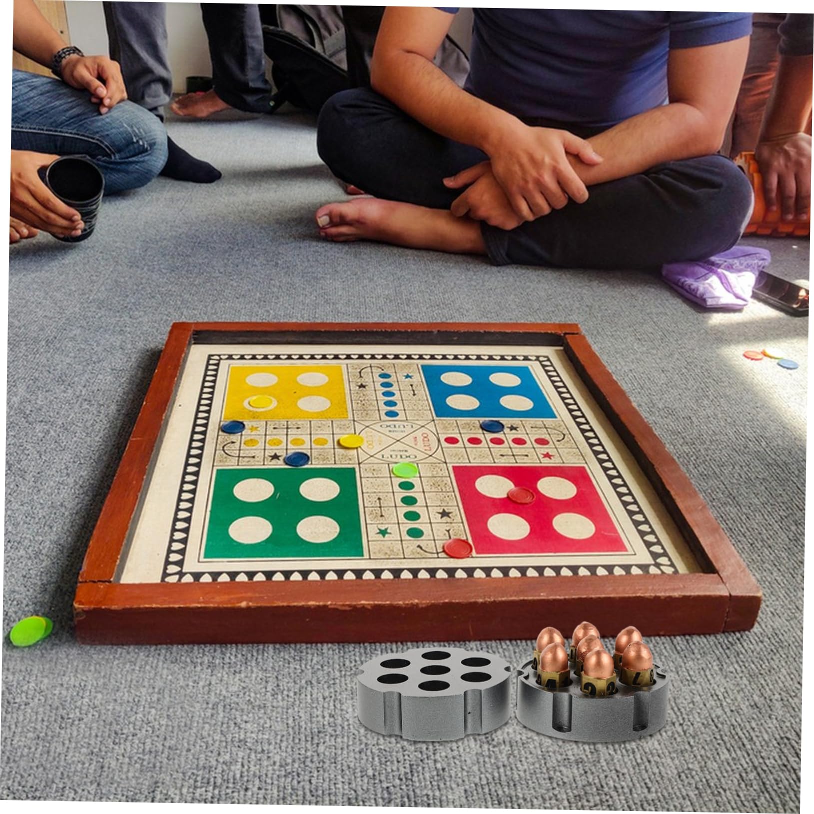 ibasenice Set de Dés Portables avec Base de Jeu de Rôle en Résine 16mm pour Jeux de Société et Soirées à Domicile