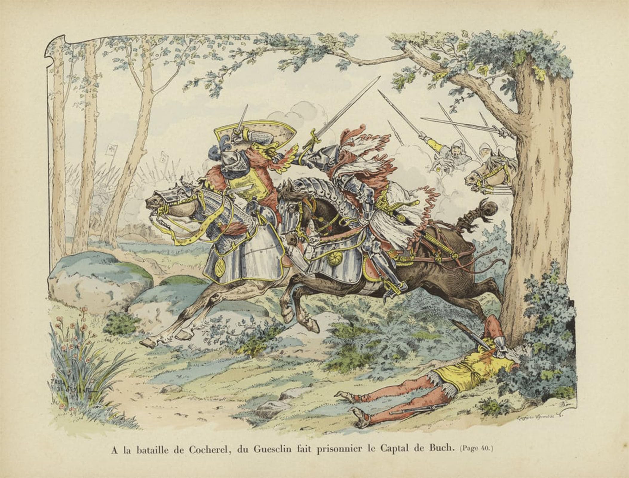 Tableau Toile Bataille de Cocherel Décoration Murale Bureau Grand Format