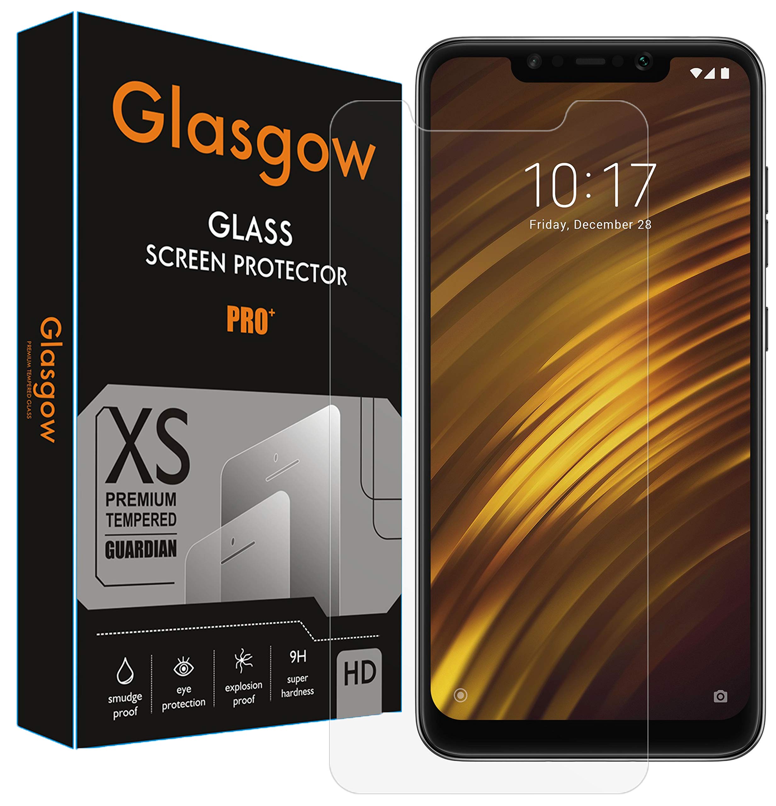 Glasgow Premium Tempered Glass Screen Protector for Poco F1 [flexible] [Gorilla] Bubble Free Installation [Screatch proof] [Guard] (B0824RQLTY) Amazon Price History, Amazon Price Tracker
