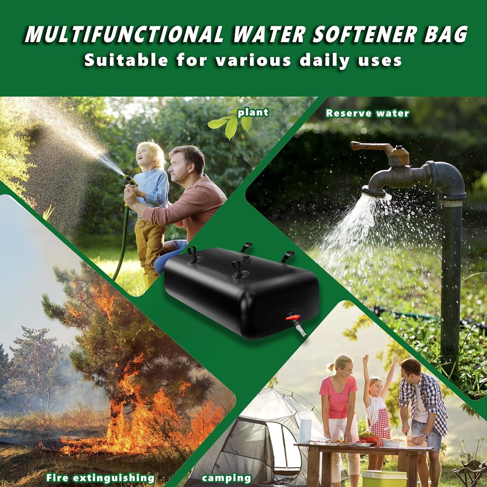 MXQMKL Contenedores de almacenamiento de vejiga de agua, tanque de agua portátil plegable de gran capacidad, bolsa de agua suave, resistencia a la sequía, prevención de incendios, agua de emergencia