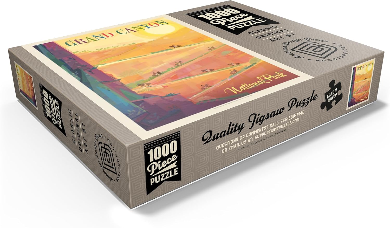 MyPuzzle Grand Canyon National Park: Mule Train (Mod Design) - Premium 1000 Piece Jigsaw Puzzle for Adults