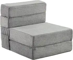 JKMAX Sofá-cama dobrável de tamanho único - Cadeira conversível 4 em 1 - Sofá Futon de Espuma de Memória de Alta Densidade - Cama Dobrável para Sala de Estar Quarto (Cinza Escuro)