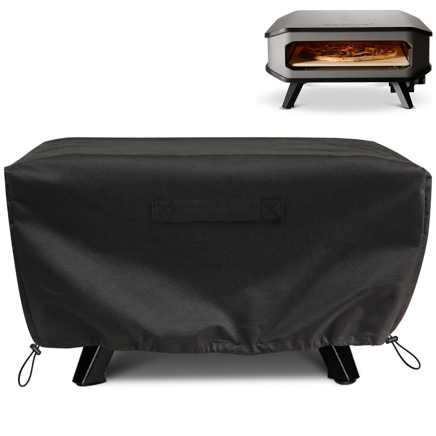 Cubierta para horno de pizza Cozze 90347 de 17 pulgadas, 62 x 62 x 28 cm, funda impermeable para horno de pizza, accesorios para horno de pizza, cubierta de tela Oxford 420D, doble cordón