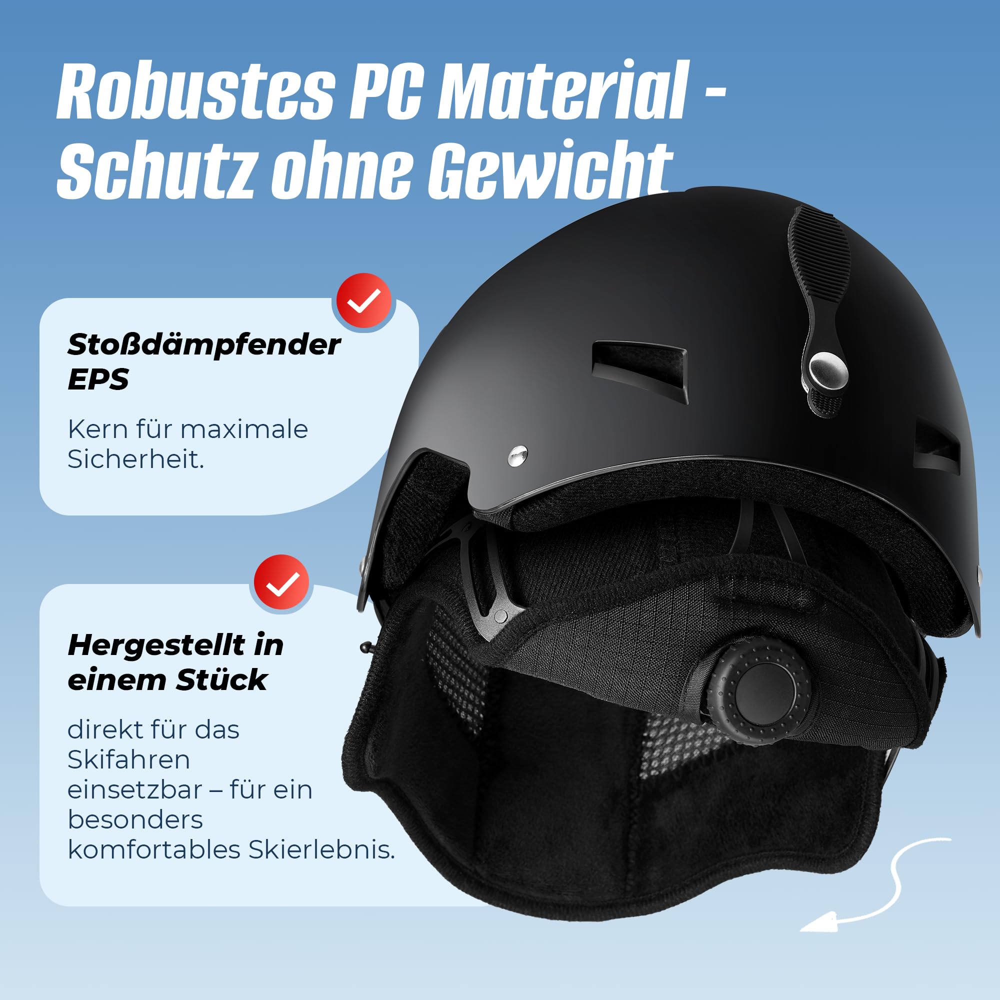 LUMDEER Kyro Leicht & Sicher Skihelm mit Visier Klappbar für Herren Damen | UV 400 Schutz, Klare Sicht, Warmes Innenfutter, Effizientes Belüftungssystem, ASTM & CE, Snowboardhelm Erwachsene mit Brille