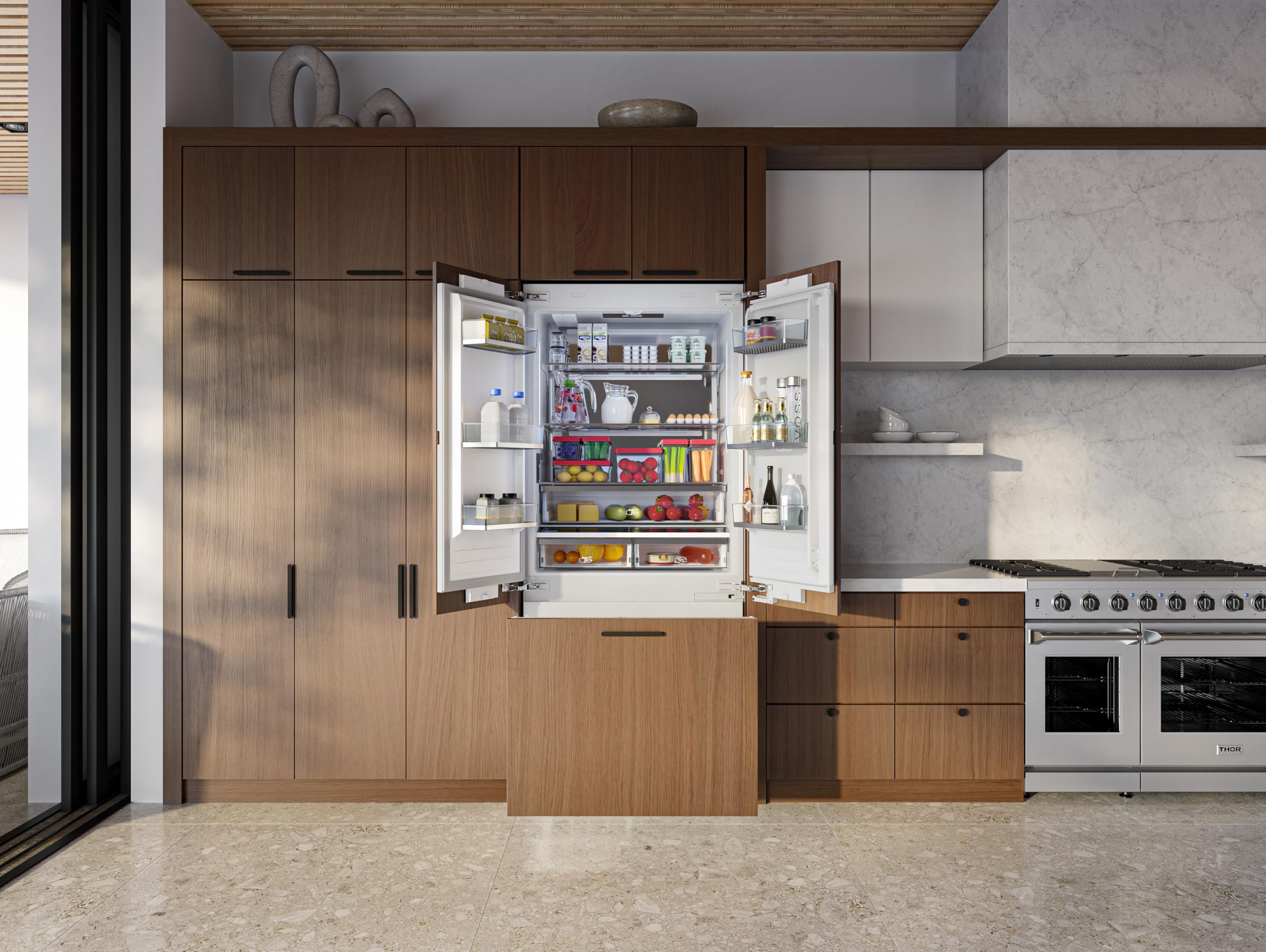 Thor Kitchen 36-Inch Frecnh Door Built-In, Panel-Ready Refrigerator - Model Xrf3619bfp on Fridge.com - View 4