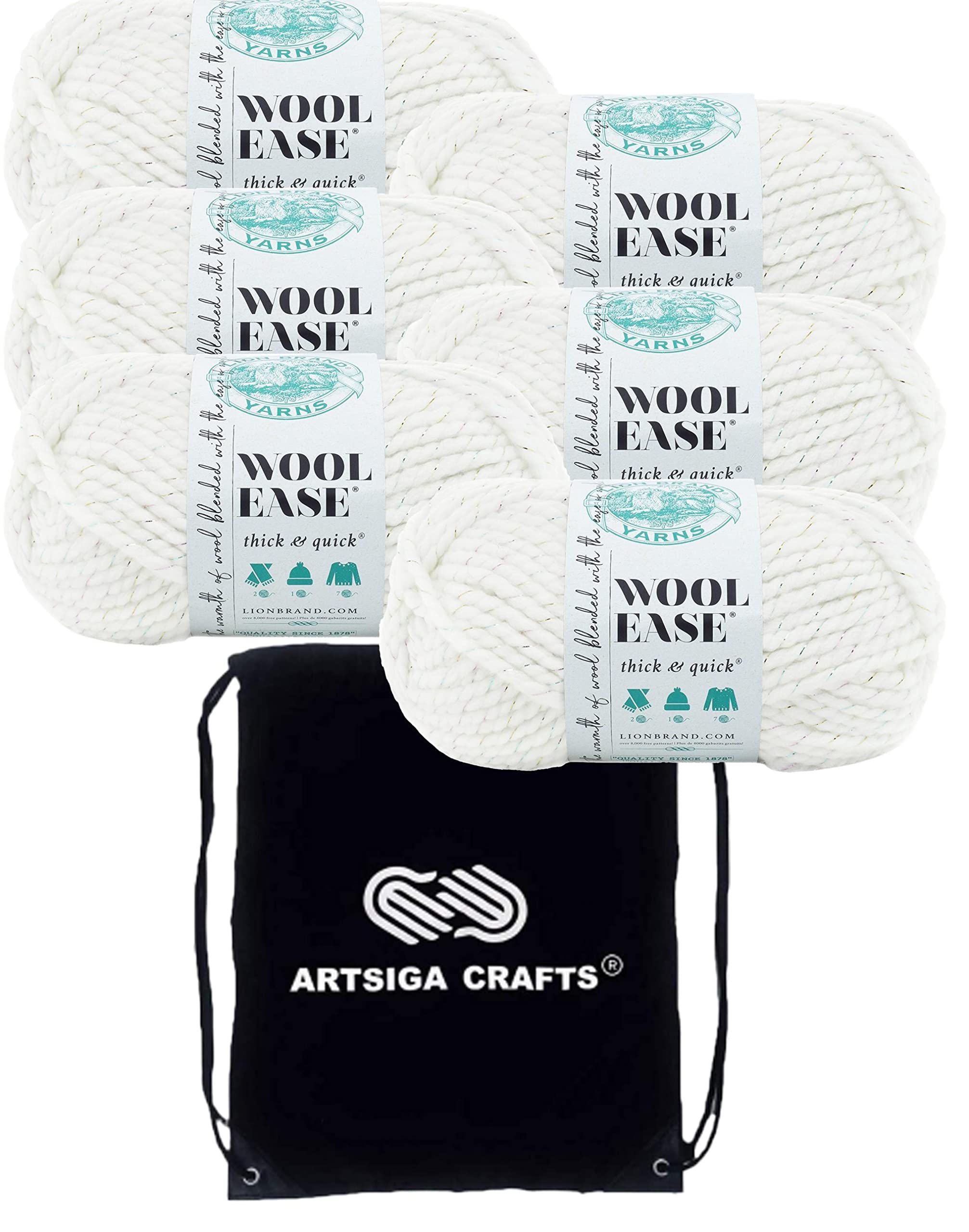 Grosses pelotes fil Lion Brand Wool Ease Thick Quick crochet couverture