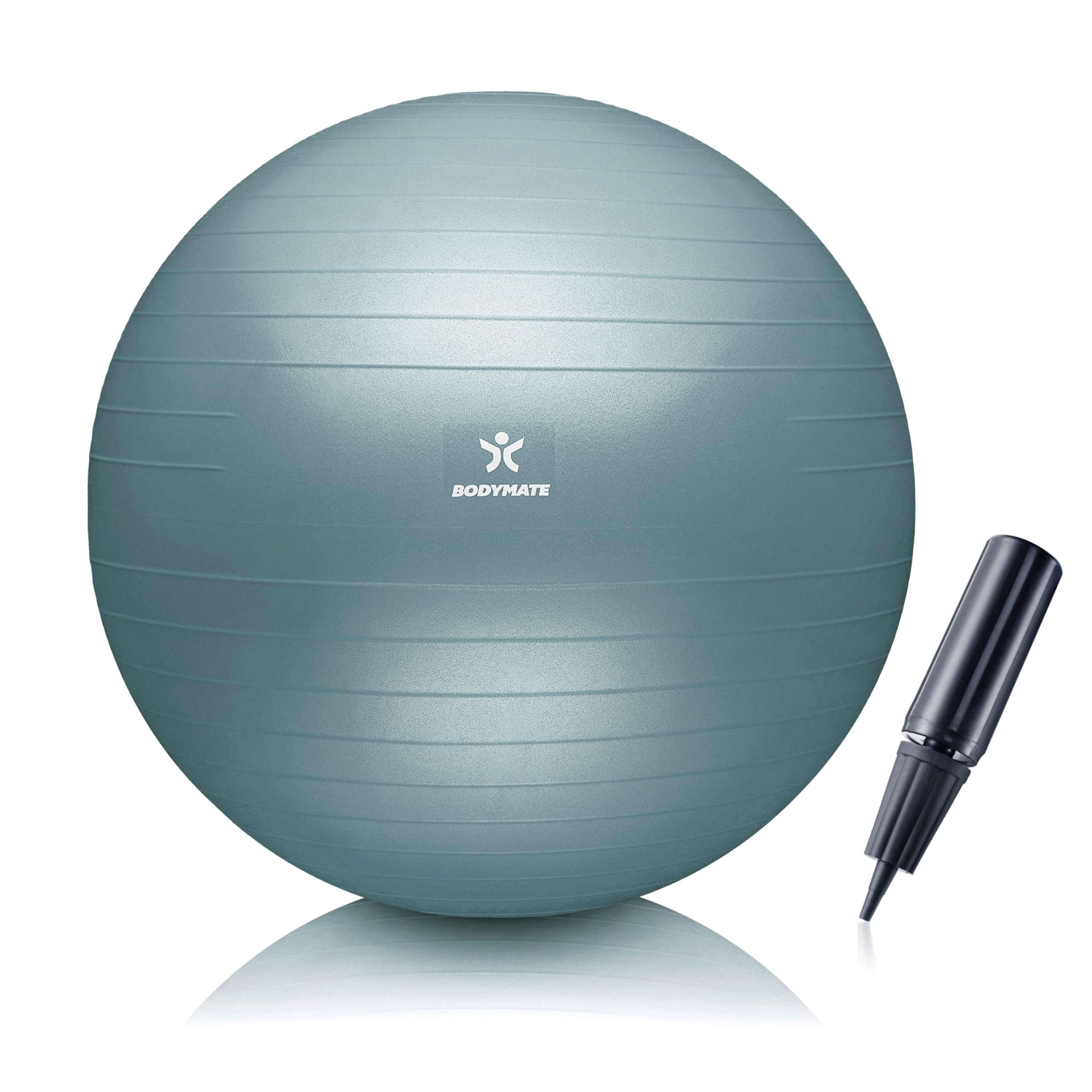 BODYMATE Gymnastikball Sitzball Trainingsball mit GRATIS E-Book inkl. Luft-Pumpe, Ball für Fitness, Yoga, Gymnastik, Core Training, für starken Rücken als Büro-Stuhl