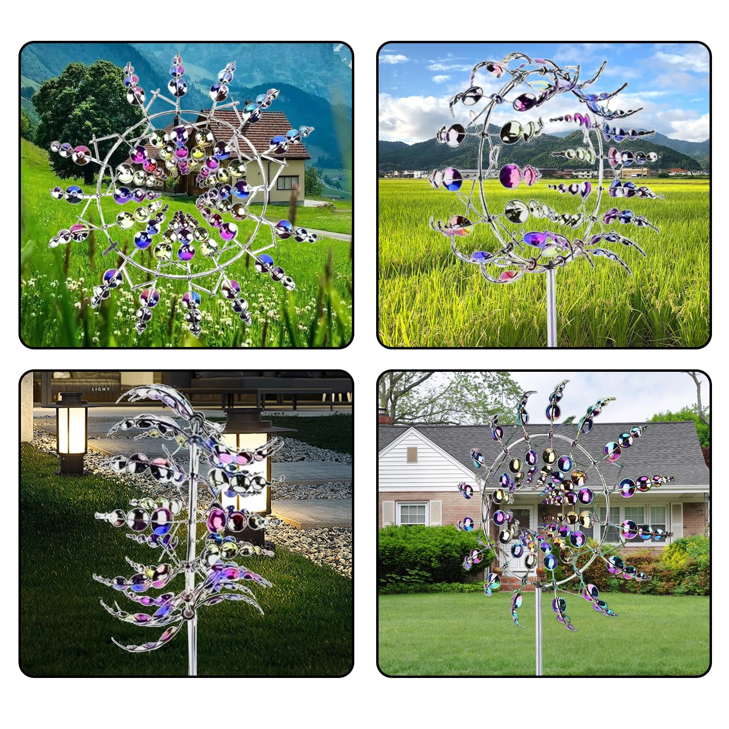 Einzigartige Und Magische Metall Windmühle, Magische Windmühle, Windbetriebene Kinetische Skulptur, Metall-Wind-Spinner, Me-Tall-Wind mühle, Einzigartige Me-Tall Wind mühle, für Patio Rasen, Garten