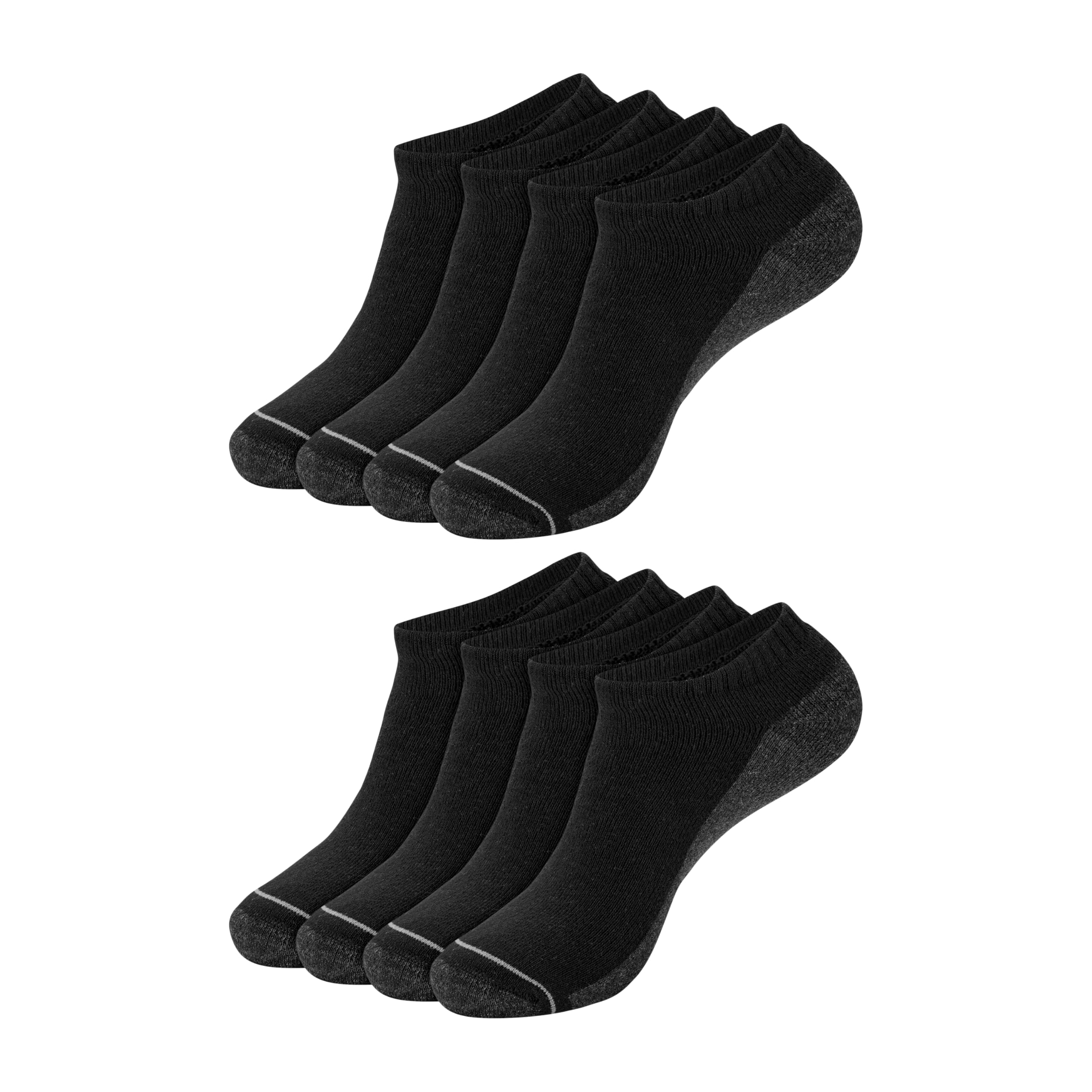 Hanes Men’s Max Cushion Low Cut Socks, 6, 8, and 12 Pair Pack, White and Black