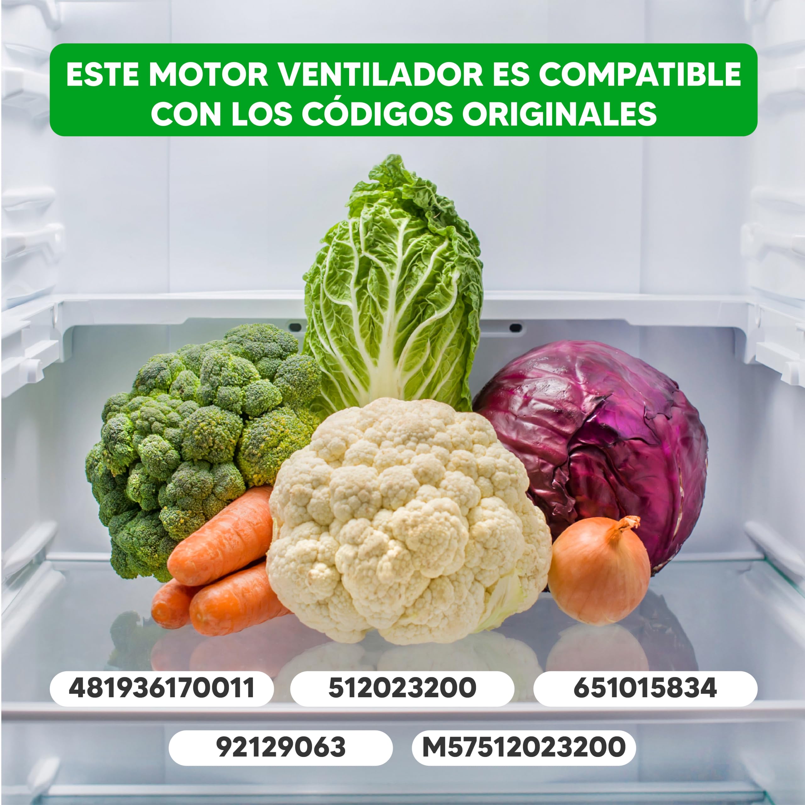 REPORSHOP - Motor Ventilador Frigorífico No Frost Compatible con Fagor y Zanussi - Códigos 481936170011, 512023200, 651015834, 92129063, M57512023200-220-240V - 6W - 30/60Hz - Diámetro Ø3x28mm