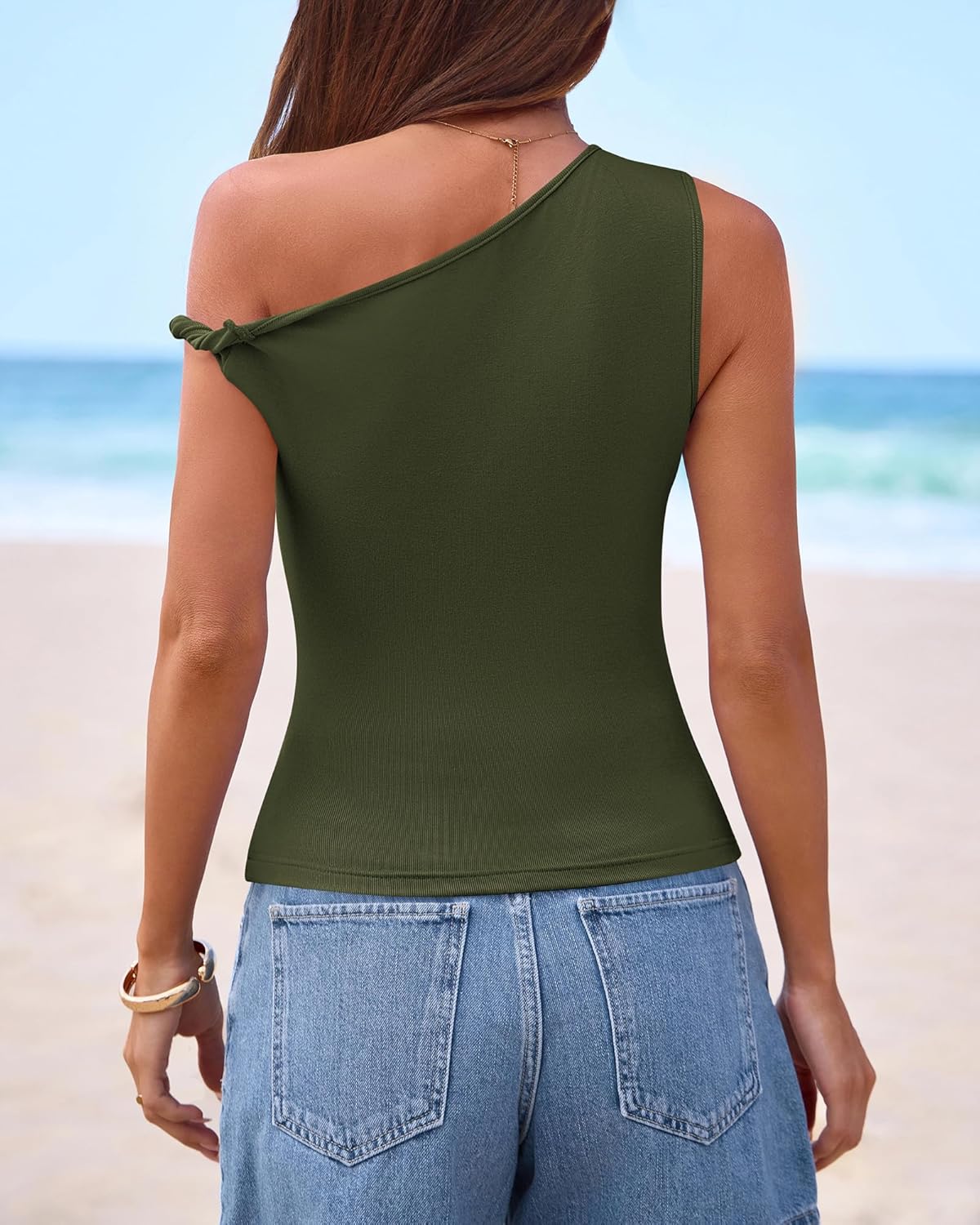 BTFBM Off The Shoulder Tops for Women 2026 Cute Summer Casual Sleeveless Slim Fit y2k Spring Outfits Going Out Tank Top - Image 2