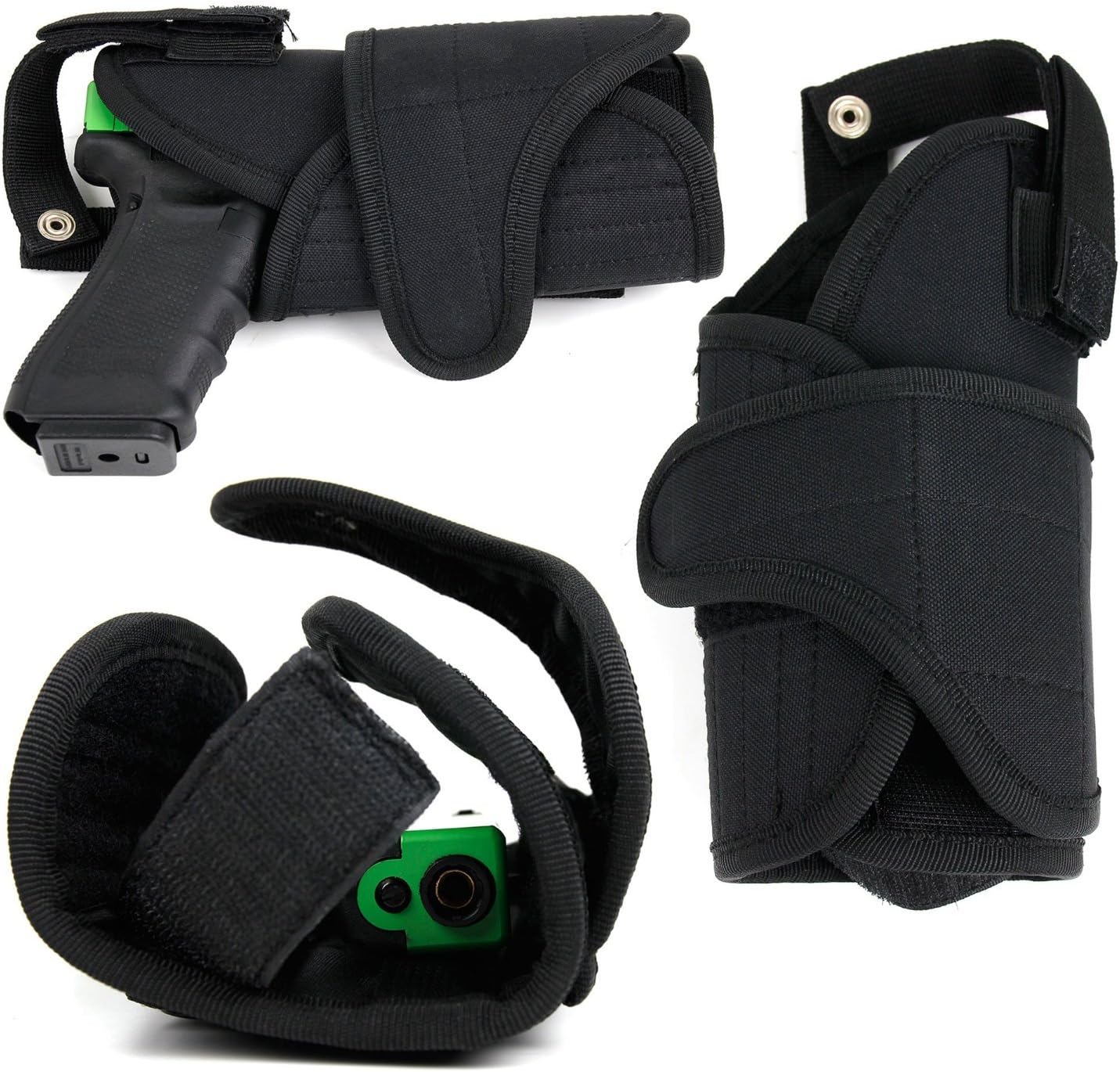 ARSUK BB Gun Holster in Black Nylon - With Strong Velcro Fastening & Belt Loop