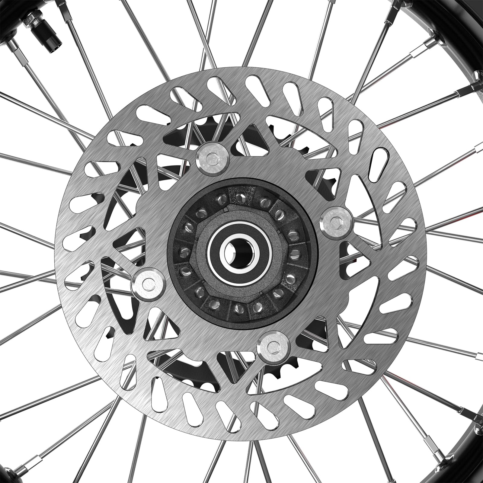 1PZ FR8-LD0 Roue Arrière Complète 3.00-12 80/100-12 Pneu + Jante Pré-Monté pour Scooter 50-160cc (compatible avec Honda Zoomer/Yamaha BW's) & Dirt Bike/Pit Bike - Remplacement Direct (Type 12 Pouces)