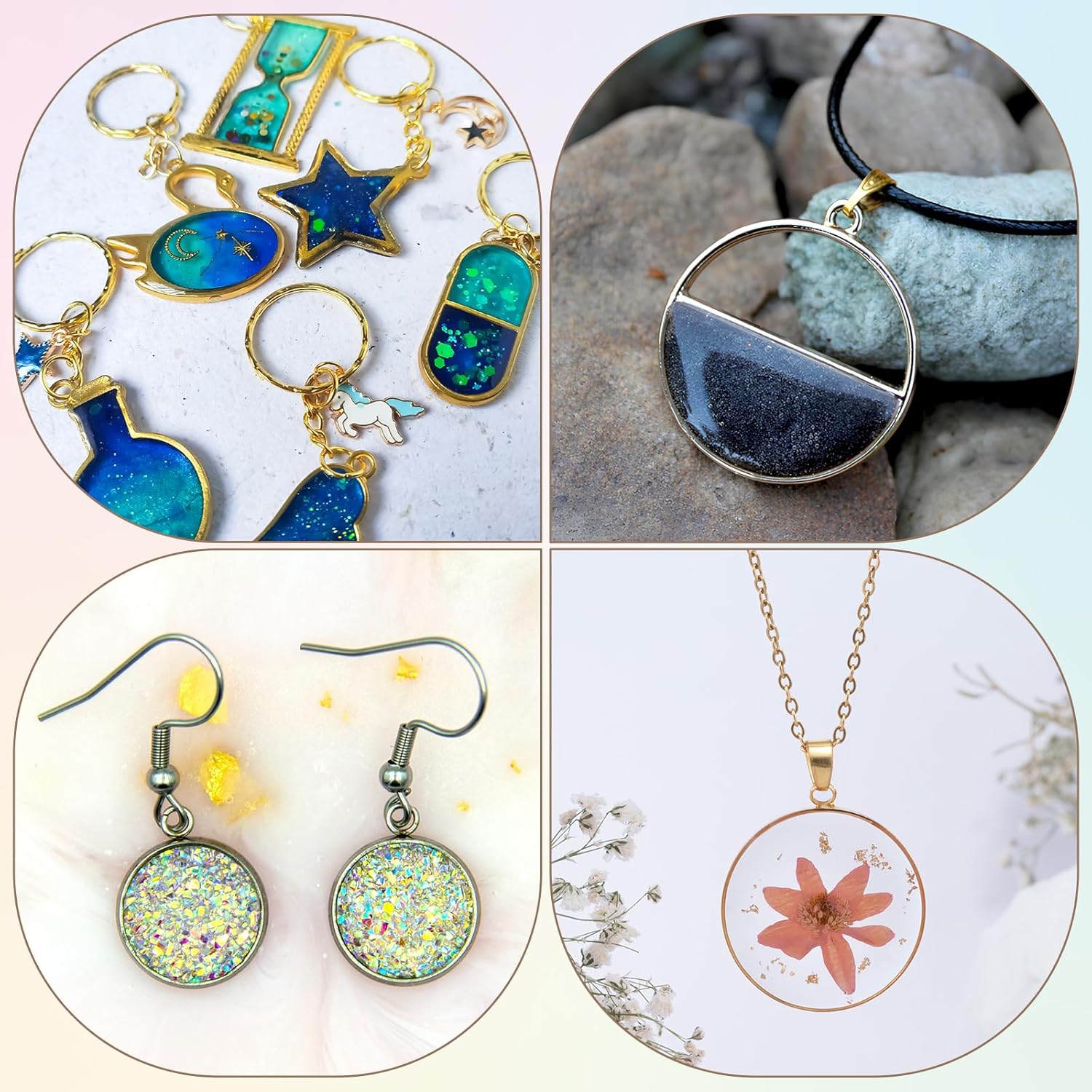 uxcell Open Bezel, Bezels Pendants Open Back Bezels Metal Hollow Frame Charm for DIY Resin Crafts Earrings - Image 7