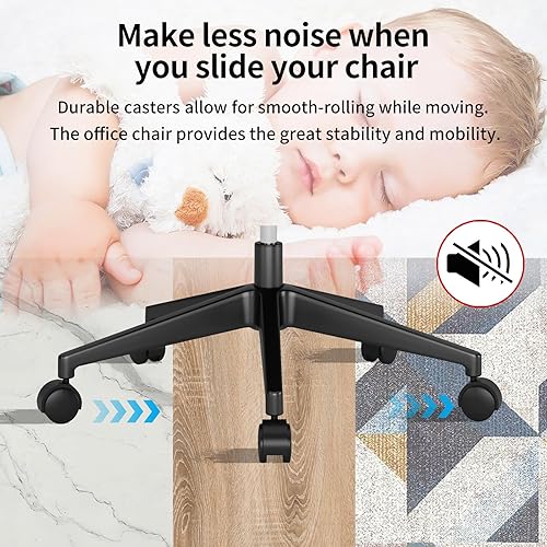 Miniatura 9 de H HAILIBO Silla de oficina con respaldo de malla, silla de escritorio ergonómica giratoria con brazos abatibles y altura ajustable (gris)