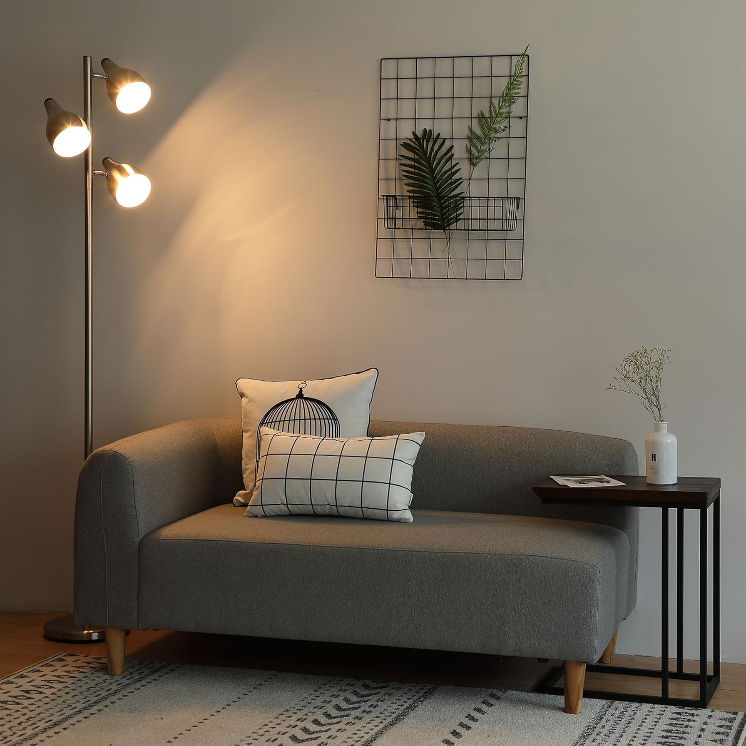 Frее Shірріng 🛒 CO-Z 3 Lights Tree Floor Lamp, 3 Arm Task Standing Light for Uplight or Downlight, Brushed Nickel Spotlight Pole Lamp with 3 Adjustable Heads for Living Room Bedroom, Corner Stand Lamp with 3 Shades
