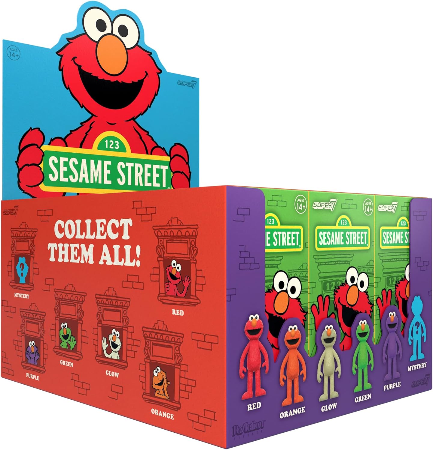 Super7 Sesame Street Blind Box Flat - (12 Pack) 3.75" Sesame Street Action Figures - Classic TV Show Collectibles and Retro Toys