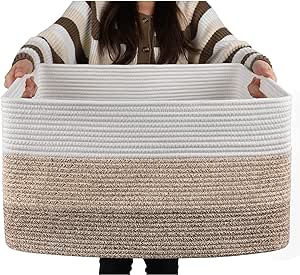 OIAHOMY Large Rectangle Blanket Basket