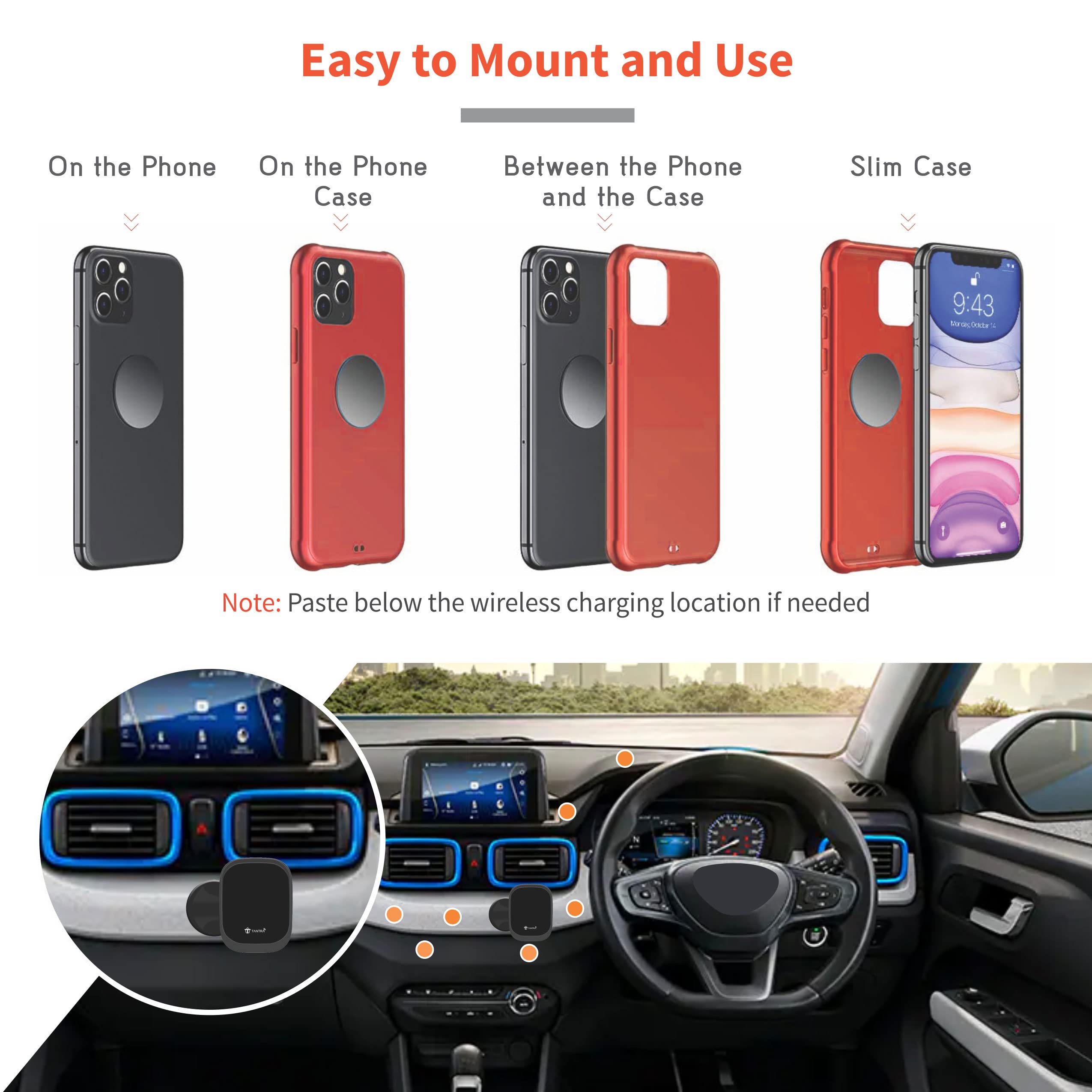 TANTRA Car Accessories Combo Kit with Car Mobile Holder, Car Mini Dustbin Can and Car Parking Magnetic Telephone Number Plate (Combo Tango) 1