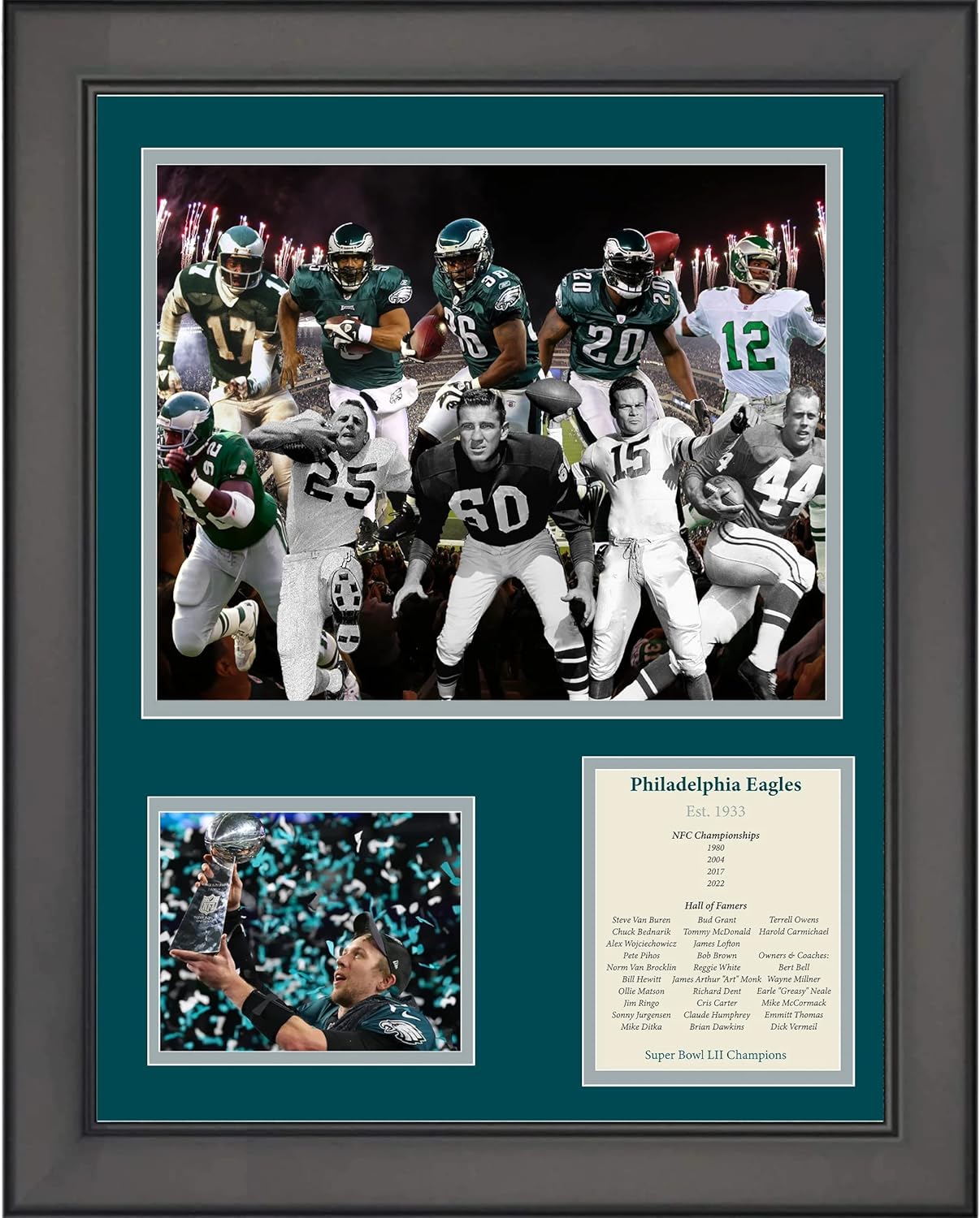 HOFSM.COM Hall of Fame Sports Memorabilia Framed All-Time Greats Legends 11"x14" Football Three Photo Collage