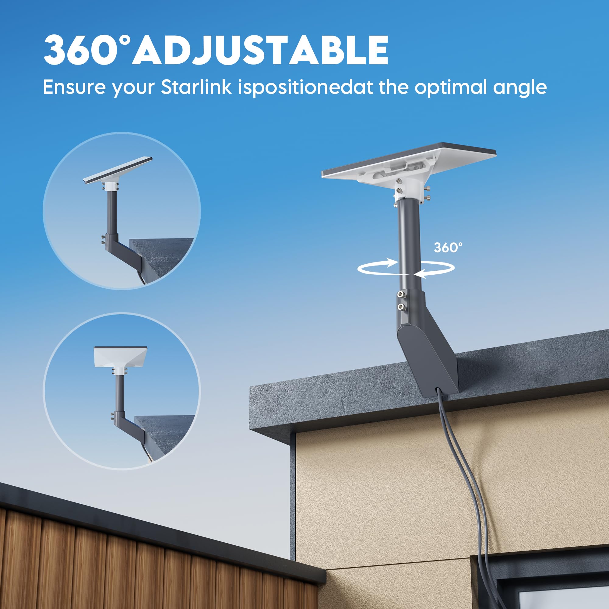 EDUP® Support Mural en Aluminium pour Antenne Starlink Mini & Mini X