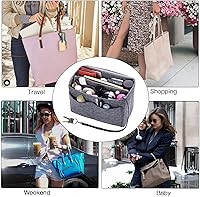 Vista 7 de ZTUJO Purse Organizer Insert, Felt Bag Organizer with Metal Zipper, Handbag & Tote Shaper, For Speedy Neverfull Tote, 7 Sizes