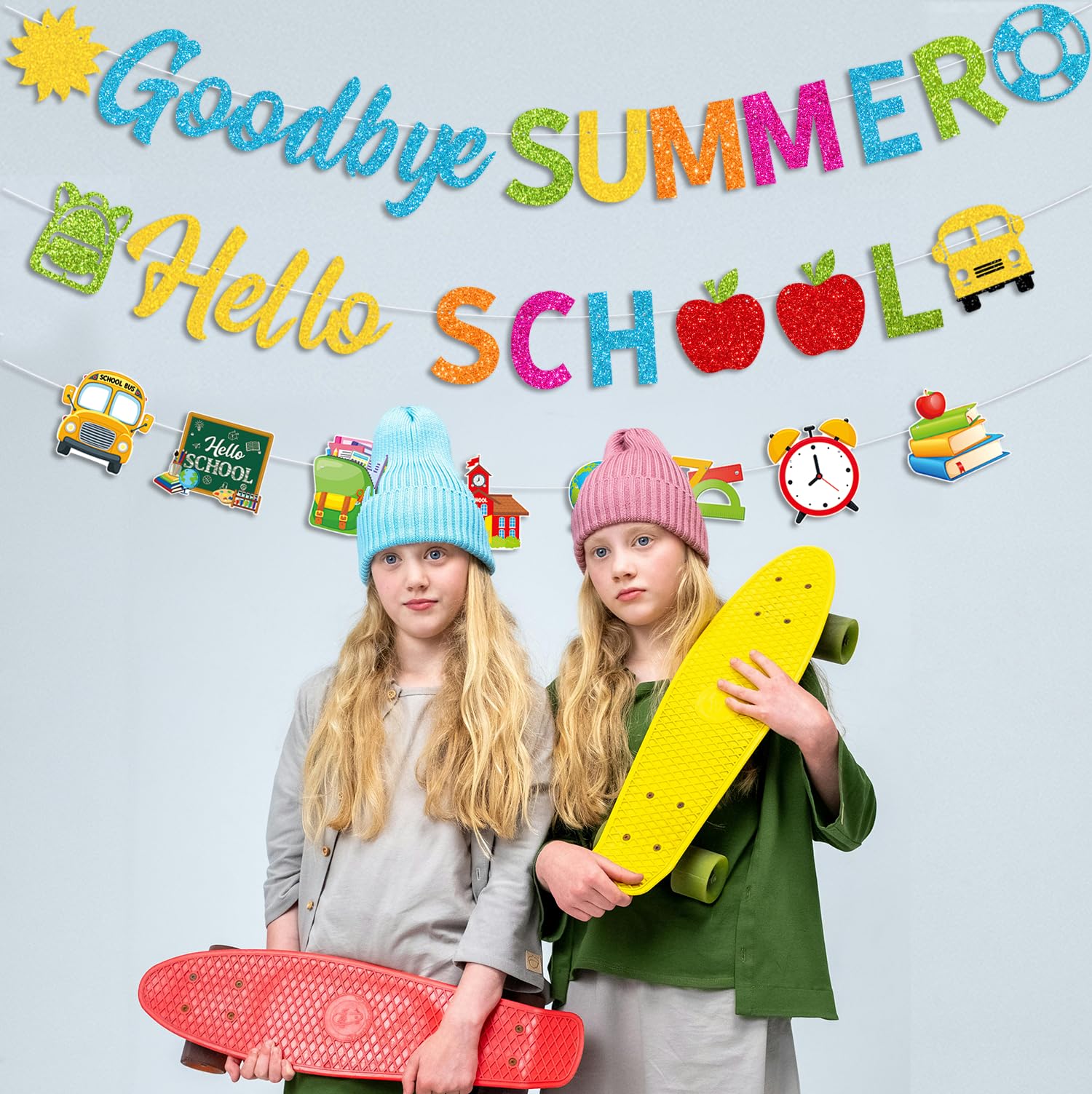 BZBAIS „So Long School Hello Summer“ Banner – 185x110 Cm, Sommer-Partydekoration, Mit Aufhängebändern