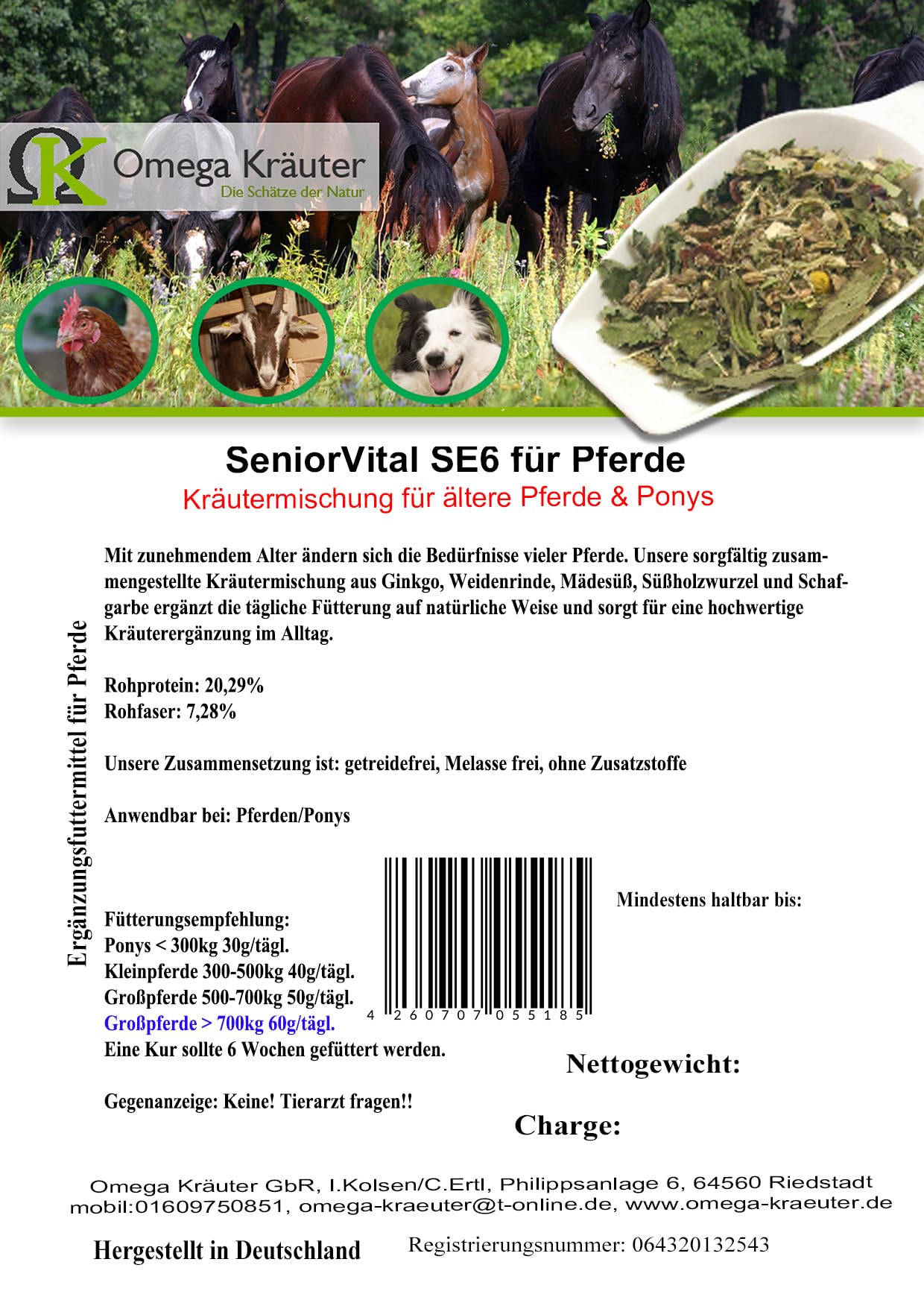 Senioren Mix SE 6 für Pferde 2500g