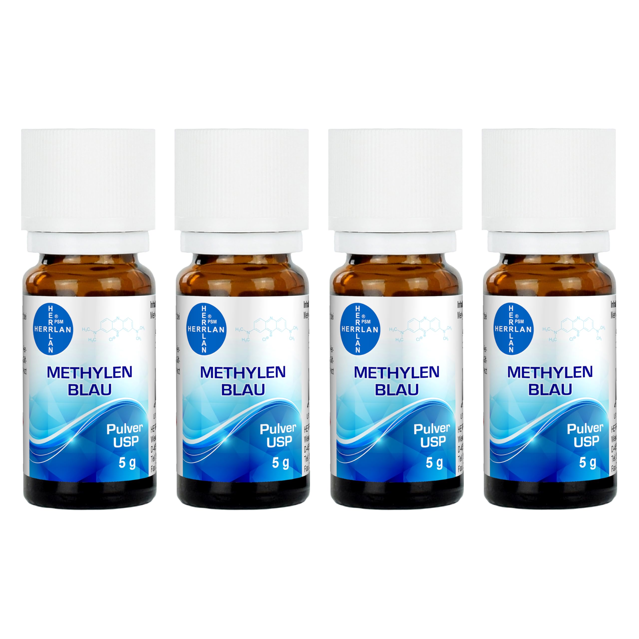 HERRLAN® Methylen Blau Pulver 20 g – hochreine USP-Qualität – wasserlöslich – stabile Farbintensität – frisch produziert – Made in Germany