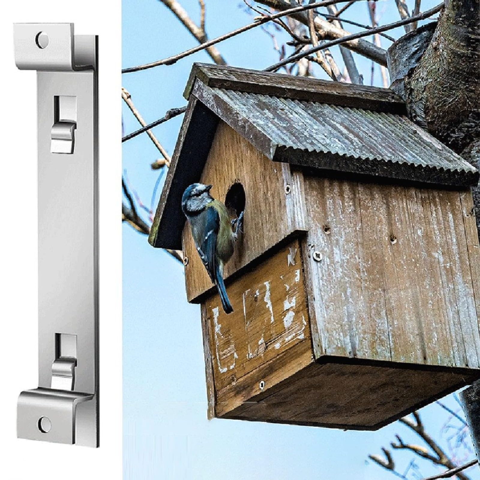 Staffa Per Casetta Uccelli - Set Di Montaggio Con Viti Per Mangiatoie E Nidi - Foto 5