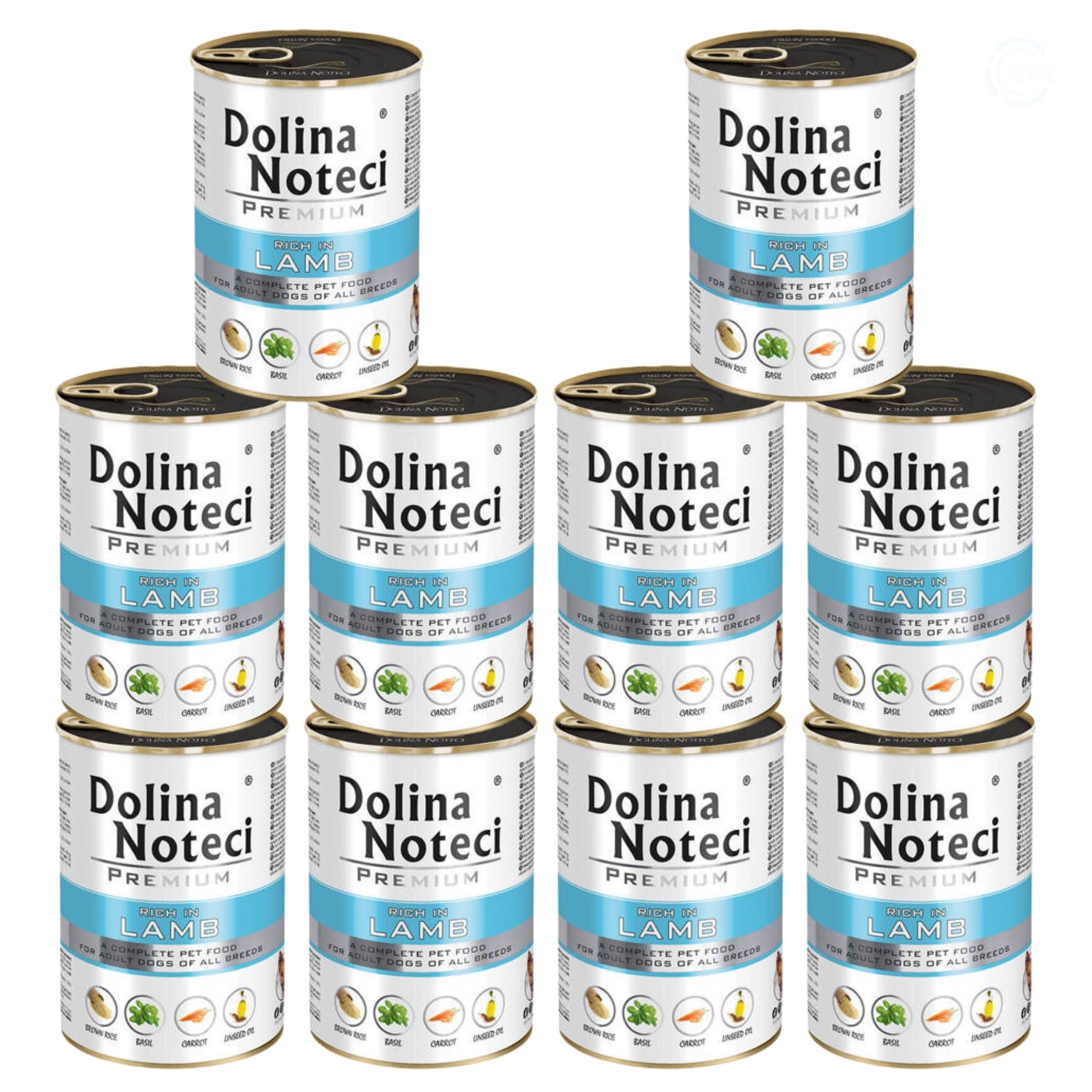 Dolina Noteci Premium Adult Wet Dog Food with Lamb, Complete Dog Food, Gluten-Free (10x400g)