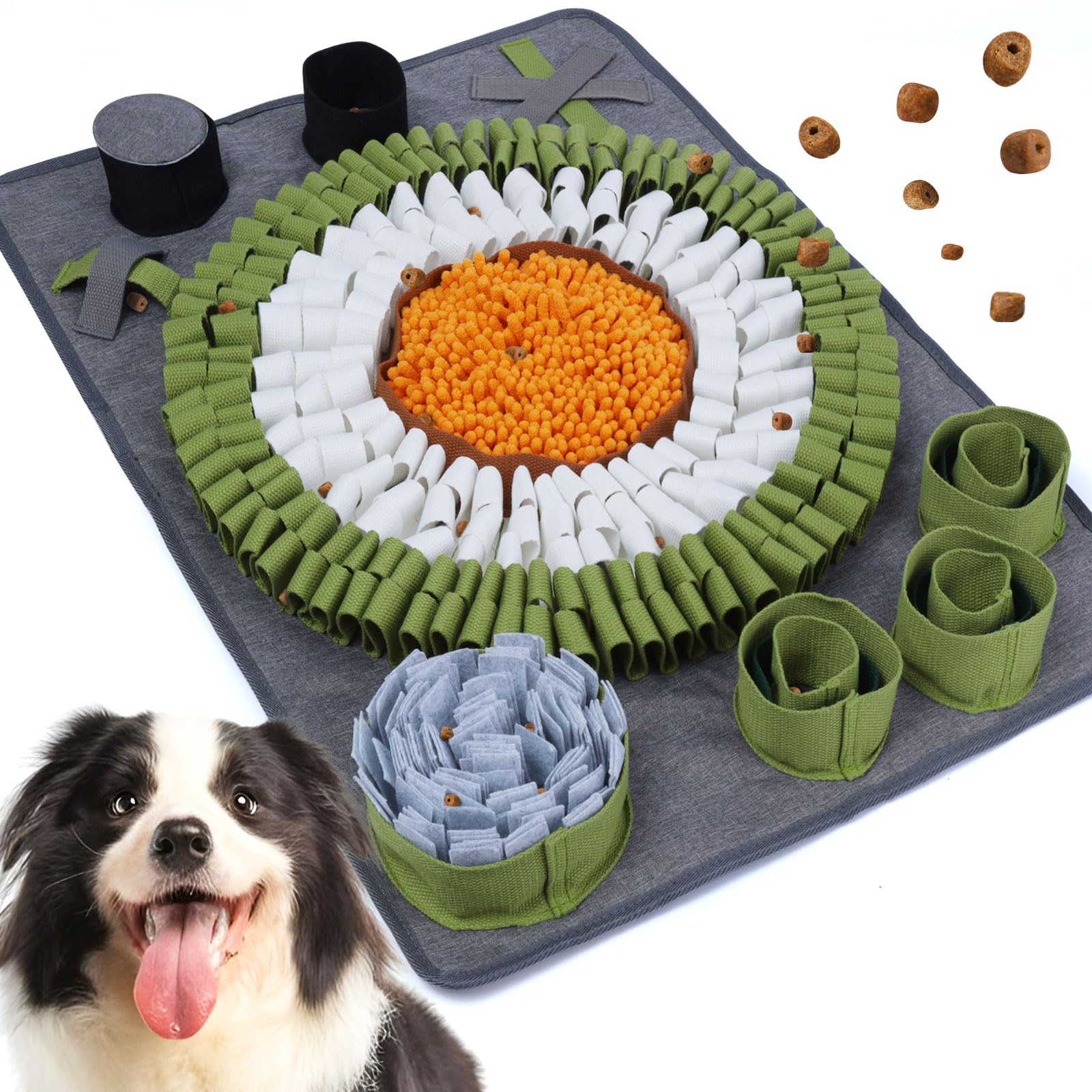 Alfombra Olfativa Perros, Juguetes Perros Interactivos Alfombra Olfato Perro Manta Olfativa Perro Accesorio de Entrenamiento Snuffle Mat (Verde)