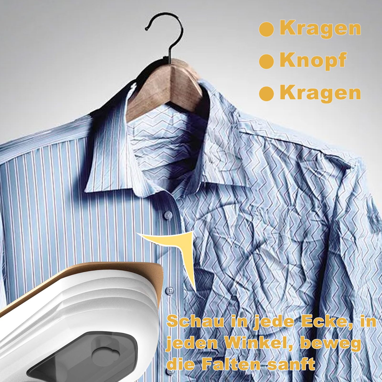 Mini Handbügeleisen, 2 in 1 180°Schwenkbar Faltbares Tragbarer Reisebügeleisen für Bekleidung, Steamer Dampfglätter für Familie, Reise, Hotel, RV, Dienstreise Machen, College, White