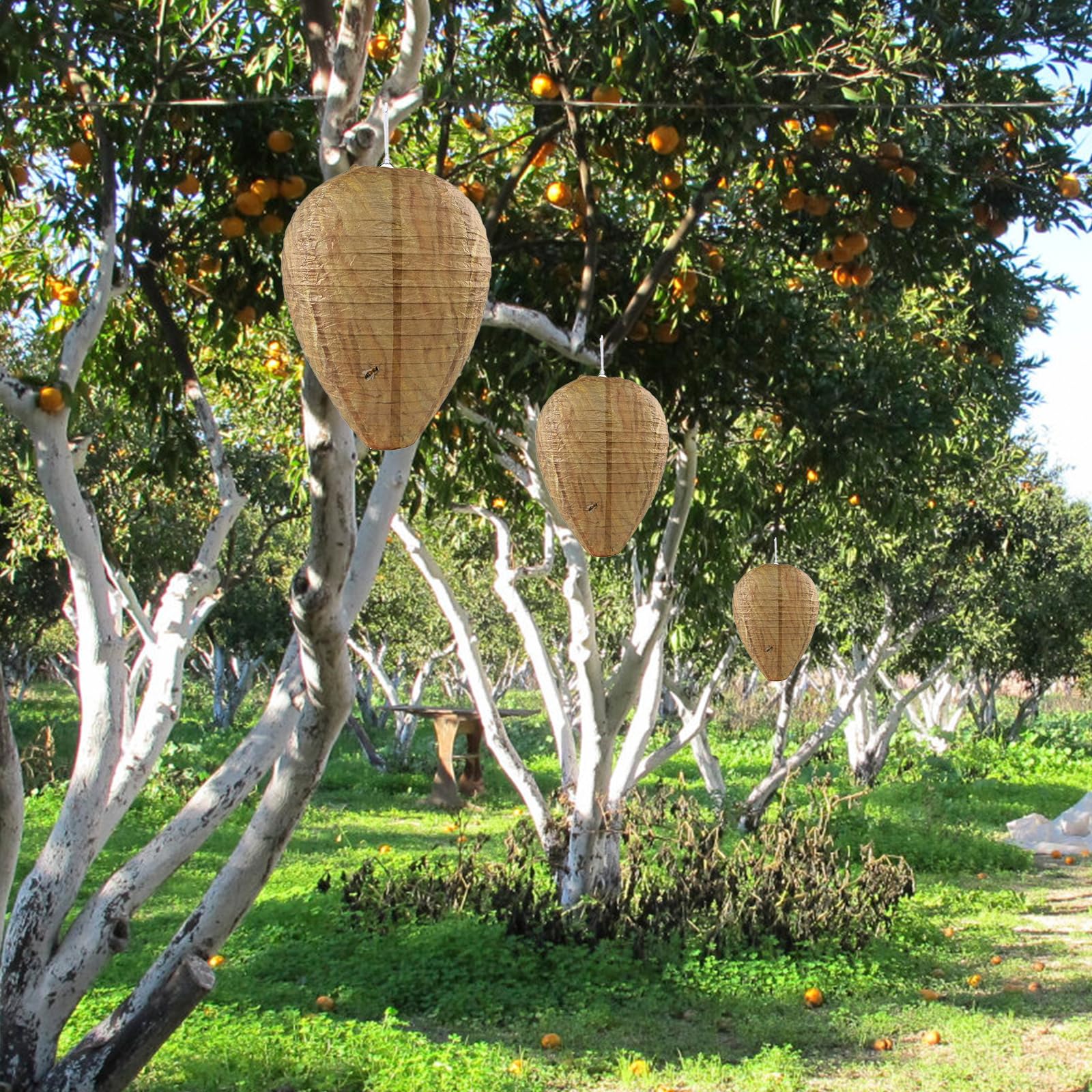 Lot De 4 Leurres Pour Nid De Guêpes - Répulsif Et Dissuasif à Suspendre - Faux Piège Sans Danger