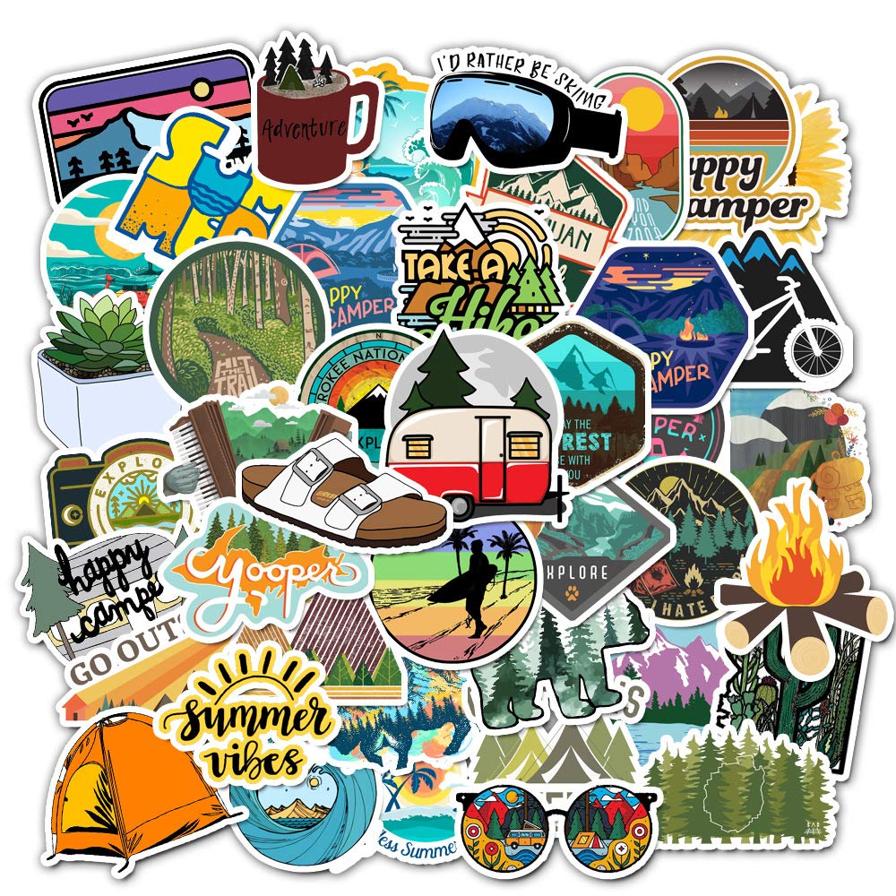 Sticker Cute Vinyl Waterproof Stickers Laptop Luggage Skateboard Guitar Travel Case Graffiti Door Car Motorcycle Bicycle for VSCO Girls Teens Adults Boys (Outdoor)