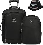Hynes Eagle 2 in 1 Travel Backpack for Men Women 63L Rolling Backpack with Wheels Carry on Luggage for Airplanes 22 inches