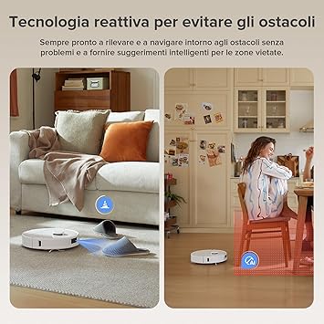 roborock Robot Aspirador QV 35A, 8000Pa de succión, Dos mopas giratorias elevables, cepillos antienredos, tecnología reactiva para Evitar obstáculos, navegación y mapeo,Blanco5