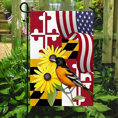 FLAGWIX American Flag - Maryland Black-eyed Susan Flower and Baltimore