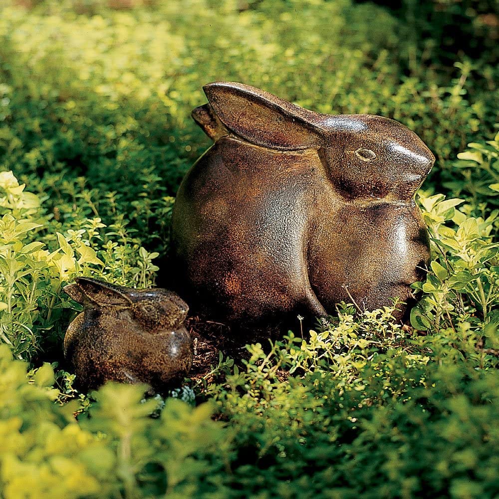 Oakestry Large Moon Bunny Garden Statue Large Decorative Bronze Rabbit Modern and Vintage decor Indoor/Outdoor Statue, Bronze and Aluminum,3.75 x 9.25 : Oakestry Moon Bunny Garden Statue Small Garden Patio