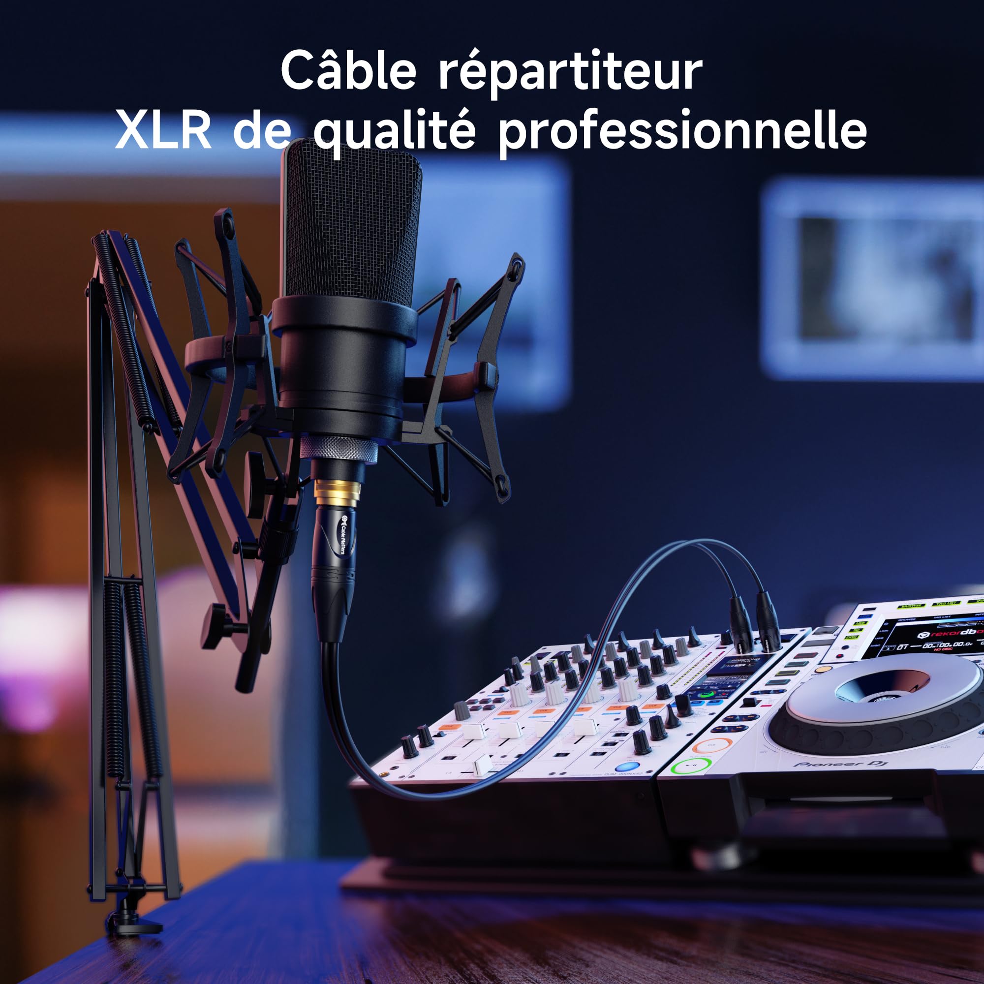 Cable Matters Câble séparateur XLR, câble en Y femelle vers 2 mâles XLR - 0,5m