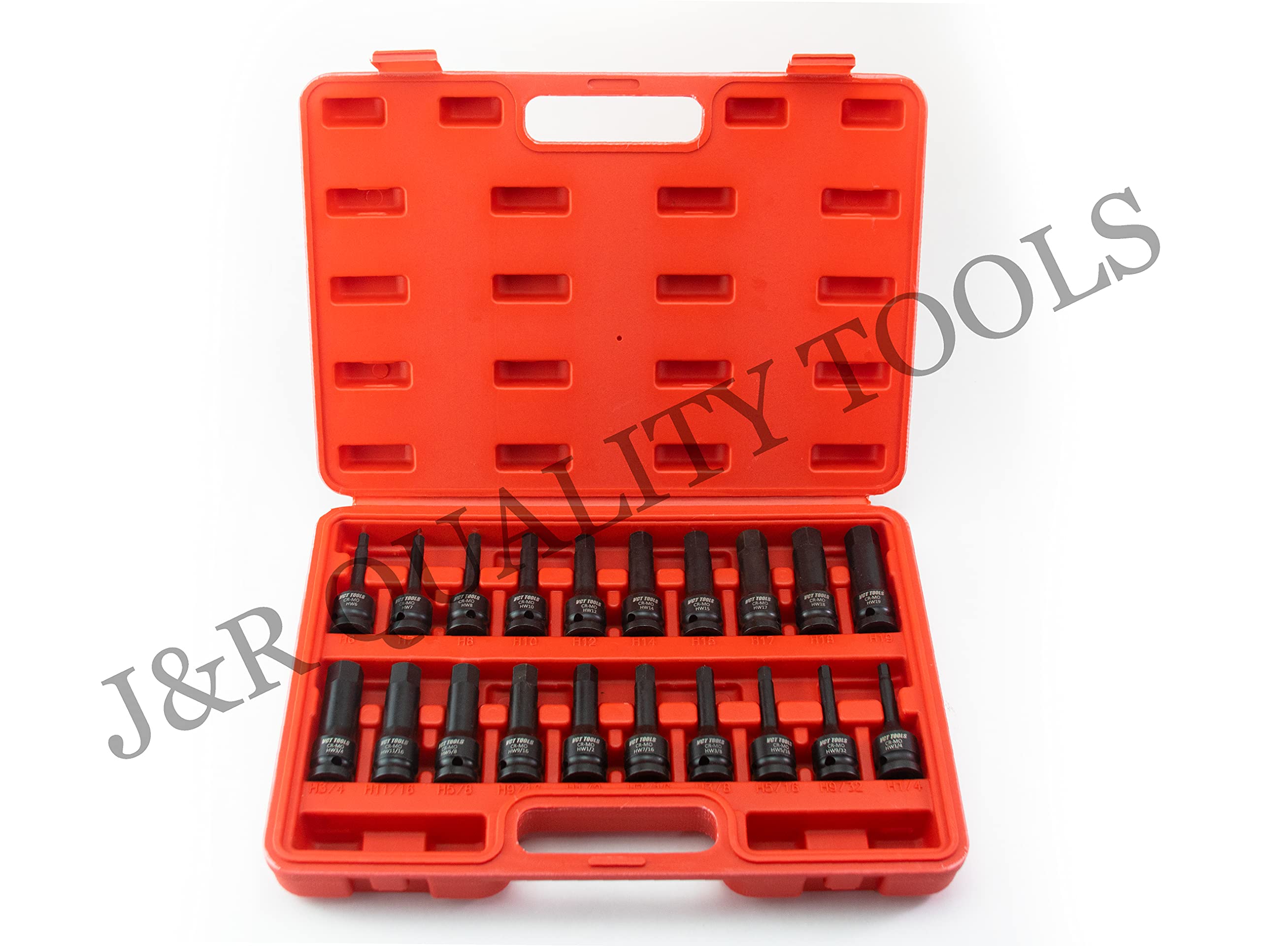 Sunex 2637, Jeu De 20 Tournevis Hexagonaux à Impact 1/2", SAE/métrique