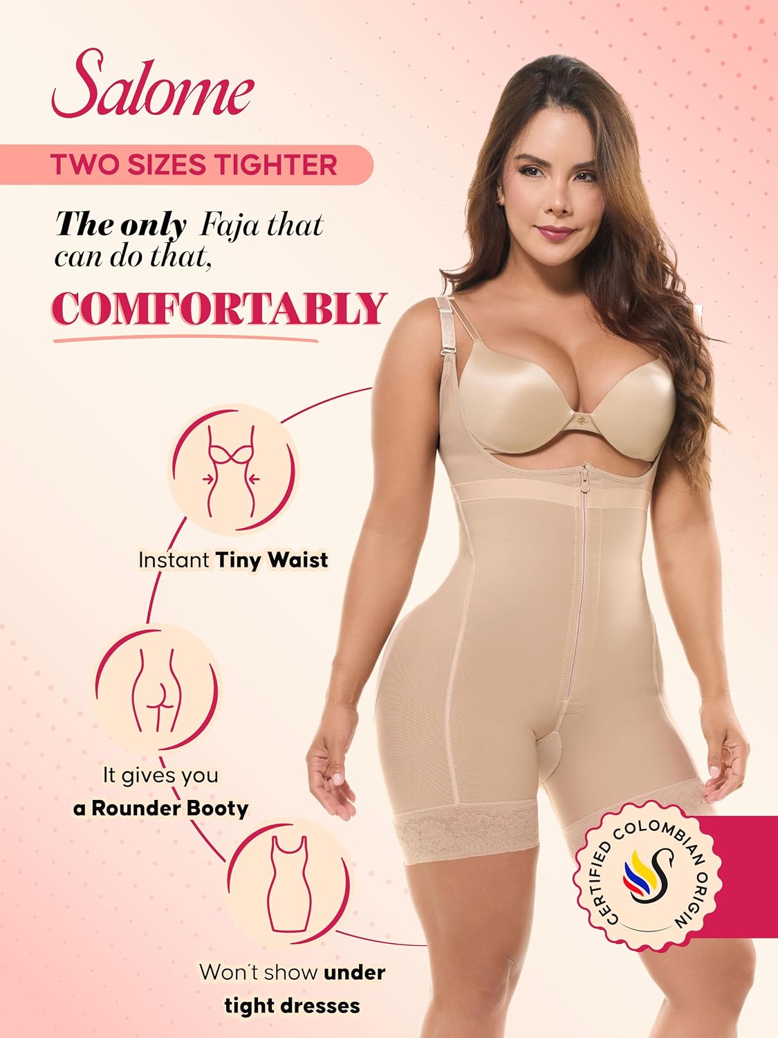 Salome Butt Lifting Shapewear Post Surgery Compression Garment | Stage 2 Open Bust Body Shaper for Women