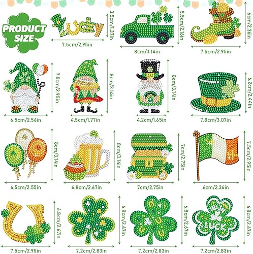 Miniatura 2 de BOYOUAN 15 llaveros de pintura de diamantes 5D DIY Kit de pintura de diamantes de imitación de diamantes de imitación, kits de adornos colgantes