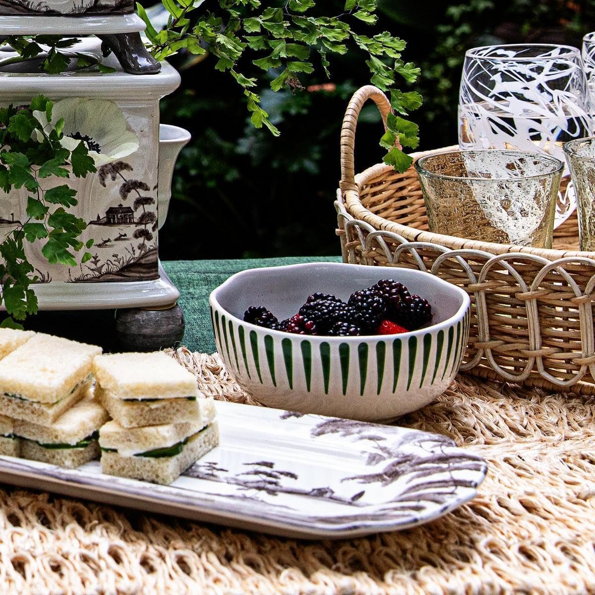 Juliska Sitio Stripe Cereal/Ice Cream Bowl - Basil