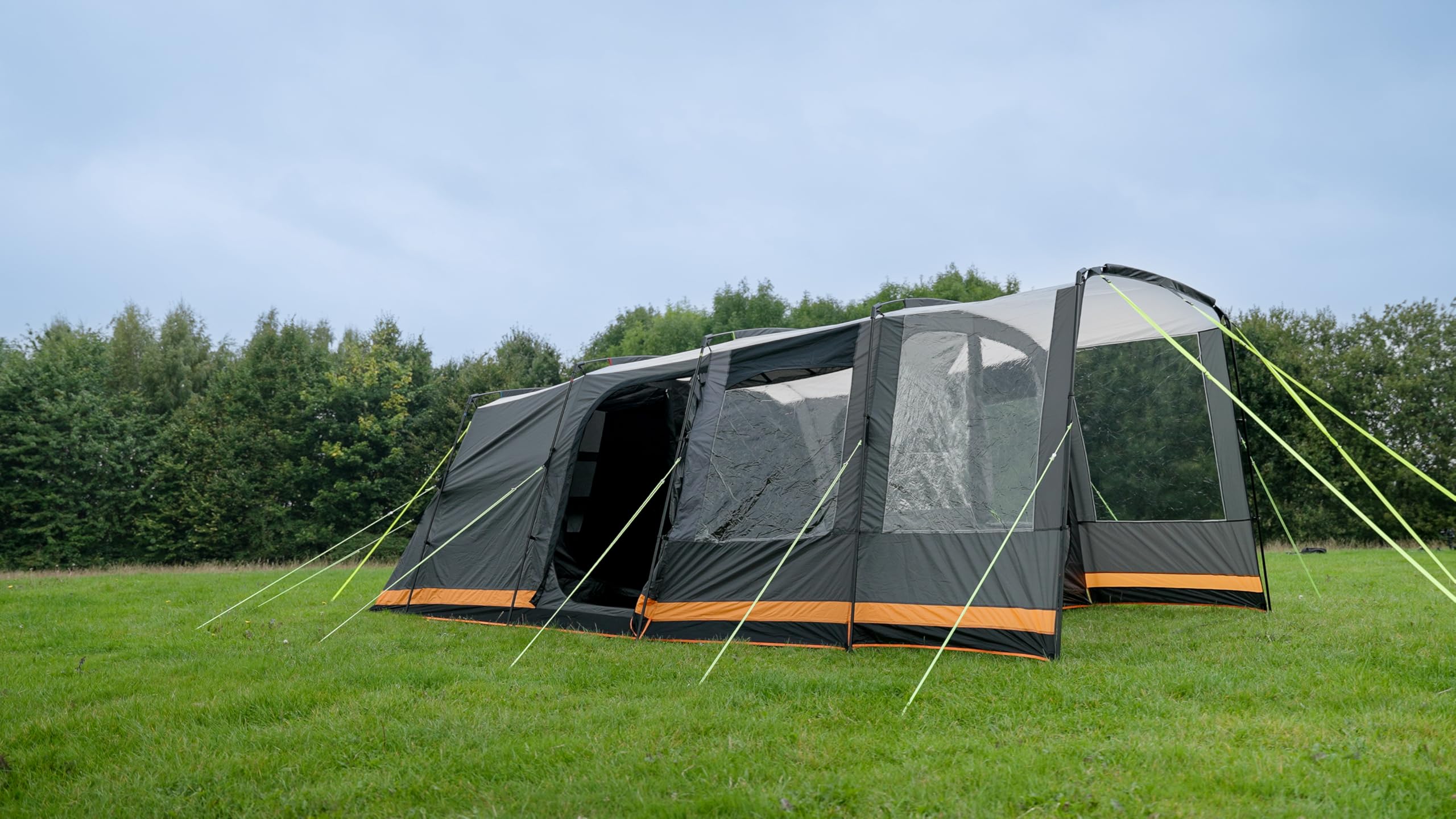 OLPRO Outdoor Leisure Products Kinver 5.0 - Tenda a tunnel con 5000 mm di altezza e protezione dai raggi UV, materiale di riproduzione, per famiglie e grandi gruppi, pali in fibra di vetro, rete