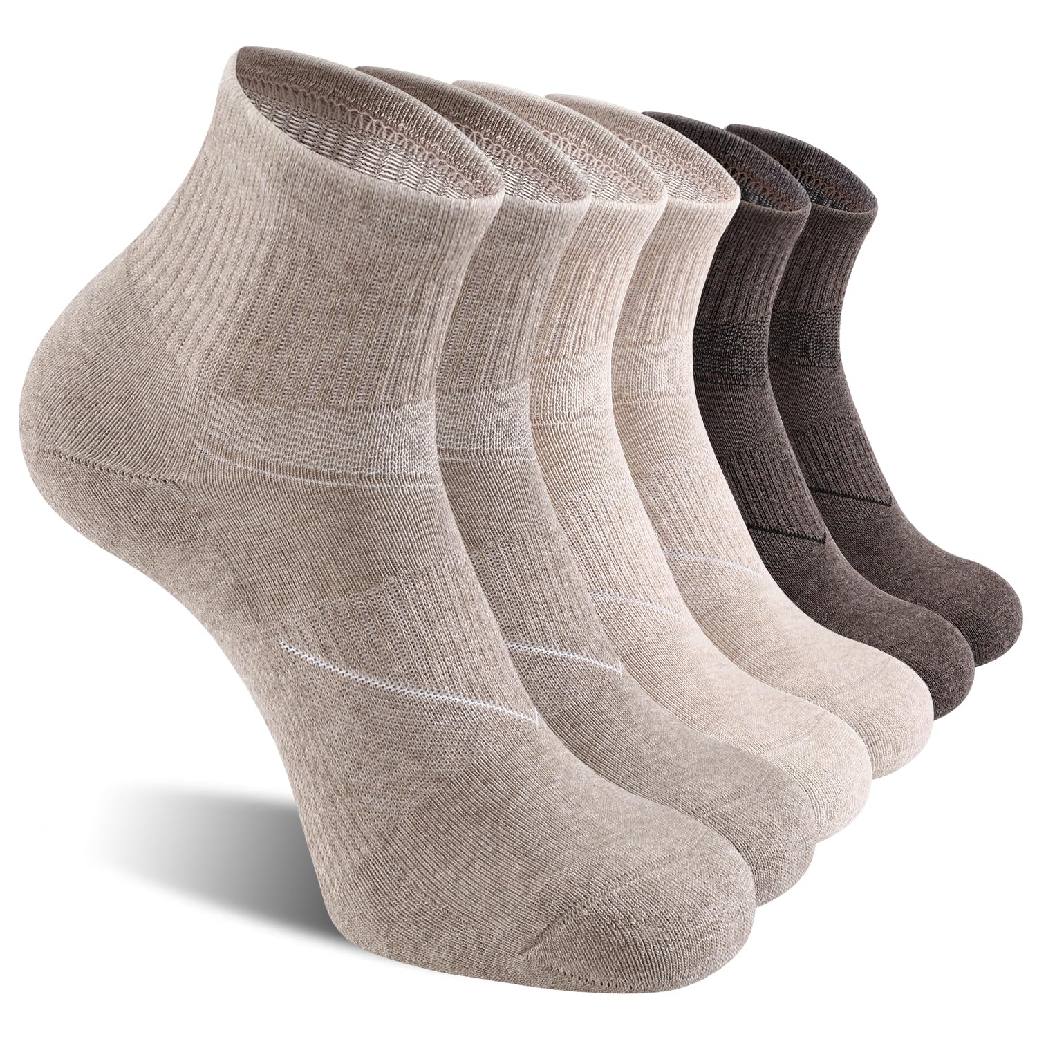 CS CELERSPORT Cushioned Ankle Running Socks 6-pack in white