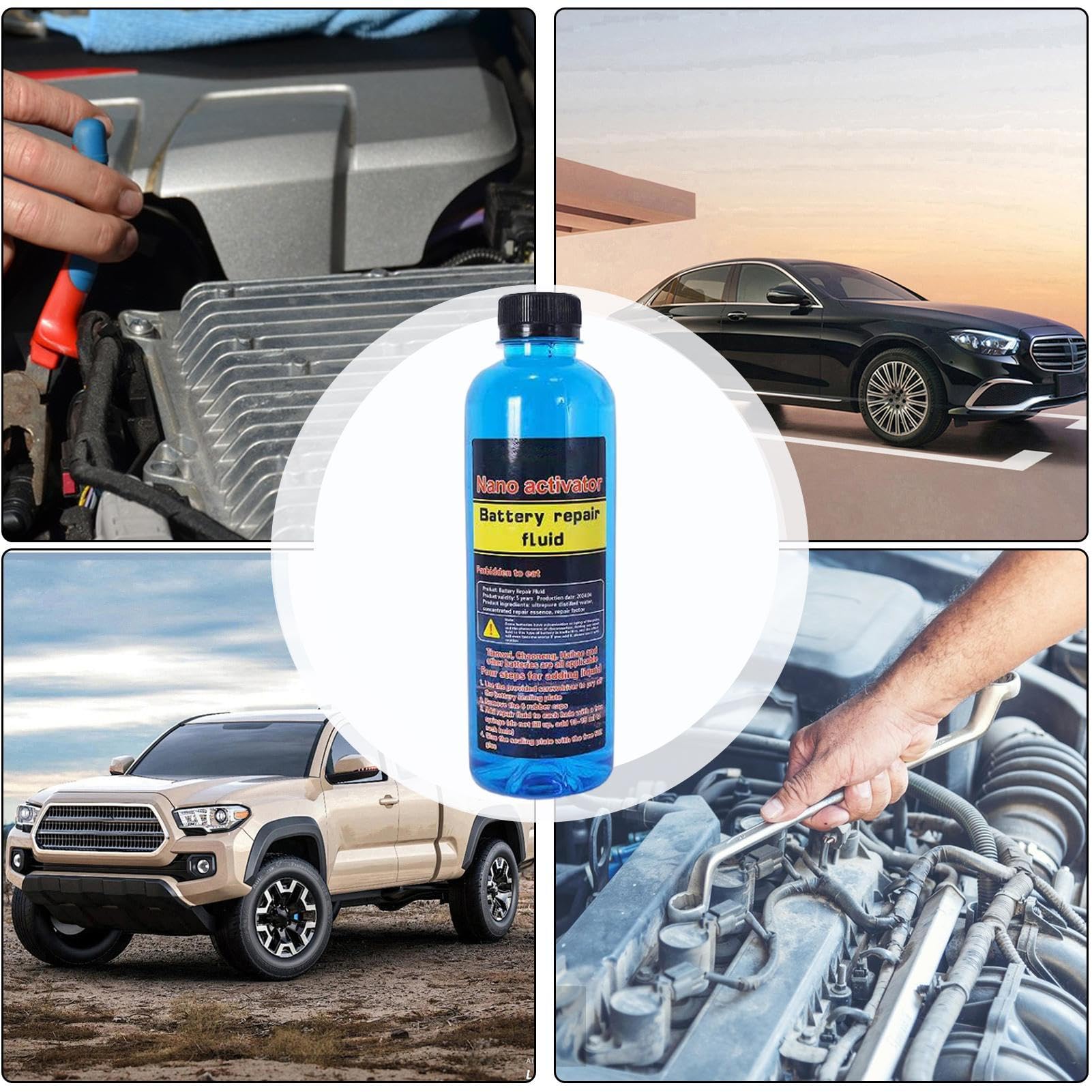 Solution pour la réparation de Batteries - 500 ML de Liquide de Restauration de Batterie et de désulfateur - pour Automobile, véhicules, mécanique, intérieur et extérieur