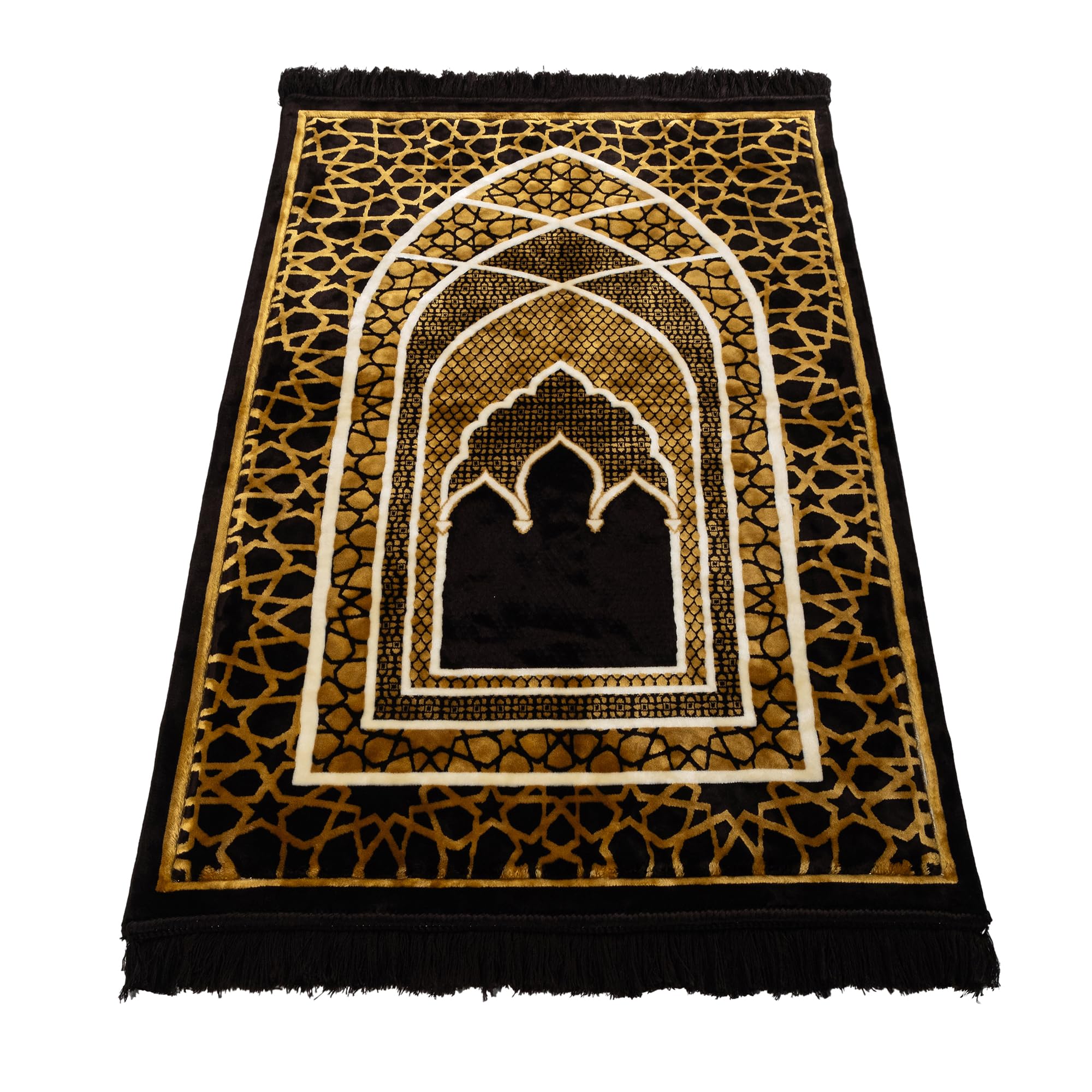 Modefa Turkish Islamic Prayer Rug - Comfortable Muslim Praying Mat for Men & Women - Soft Velvet Janamaz Praying Carpet - Ramadan or Eid Gift - with