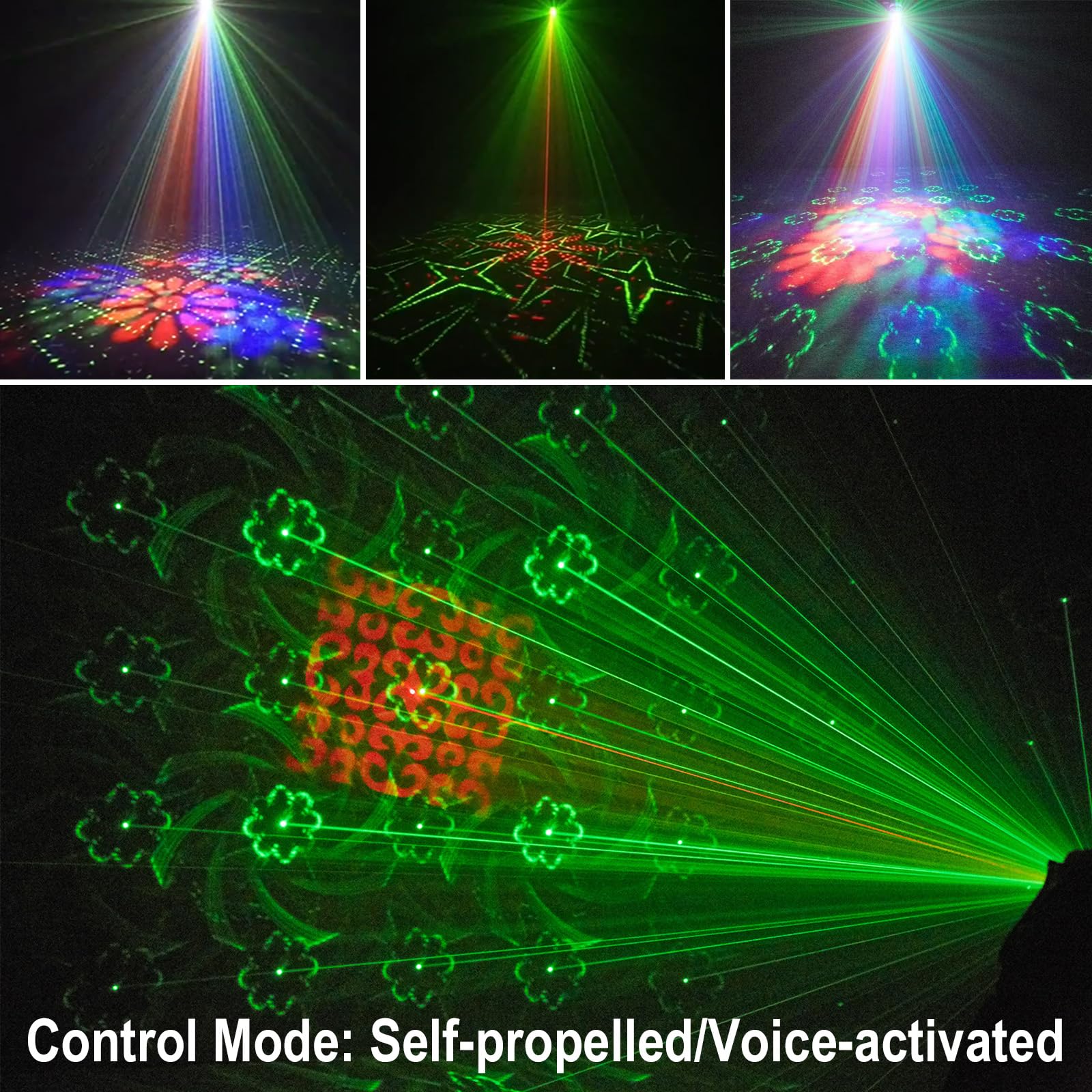 Éclairage de scène 3 en 1 LED stroboscopique RG LED DJ Éclairage DMX Activé par le son Lumière disco pour club, bar, karaoké, mariage, événement et spectacle
