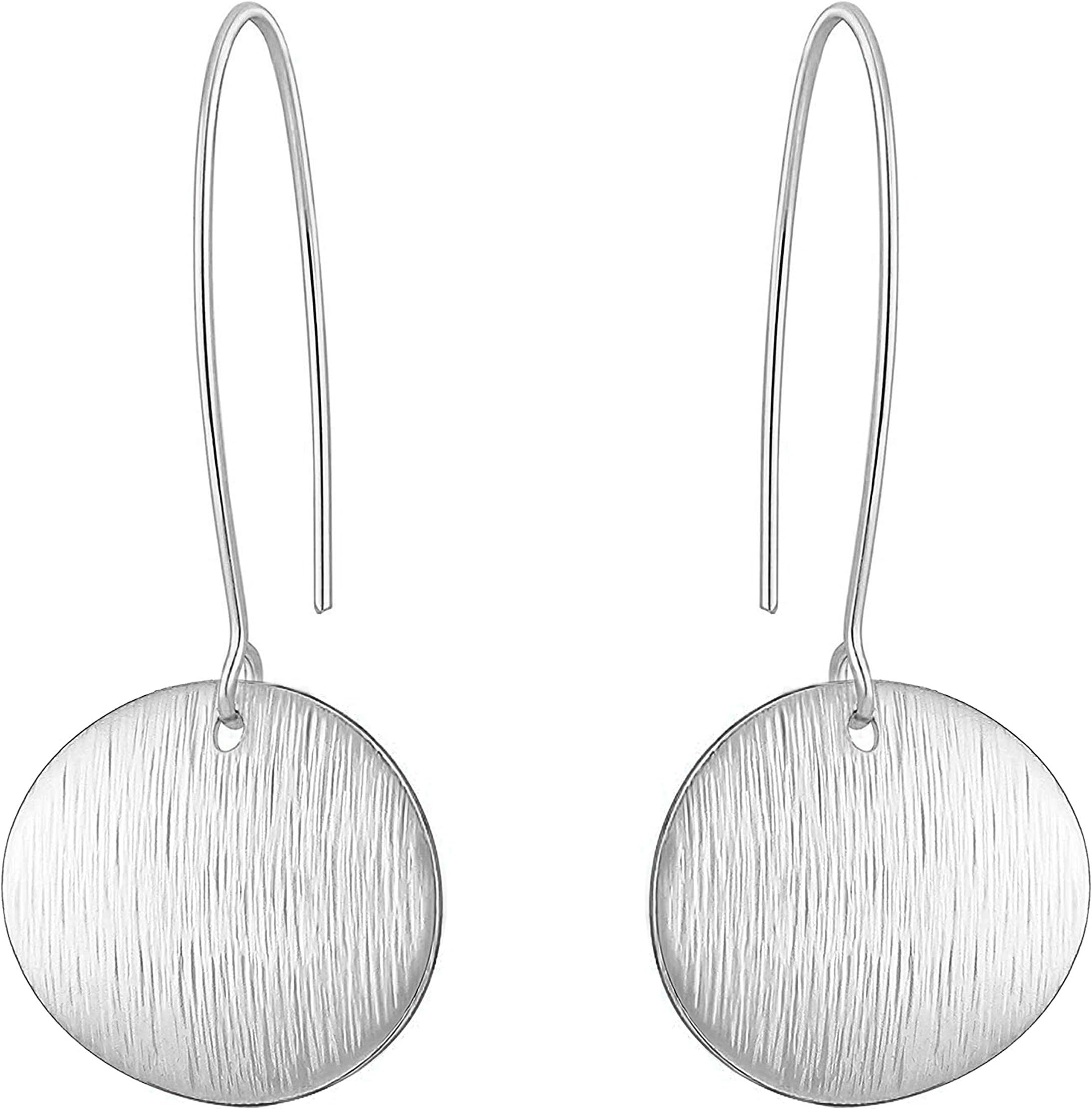 KaibigGold Circle Disc Dangle Drop Earrings for Women Lightweight Small Round Hoop Statement Earrings Minimalist Jewelry for Women Gift for Her